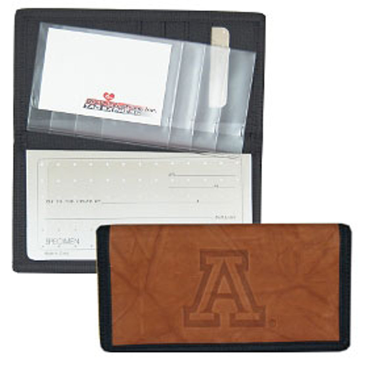 Arizona Wildcats Checkbook Cover Leather/Nylon Embossed CO - Sports Collectibles, Sports Memorabilia, Sports Fan Shop, Sports Gifts