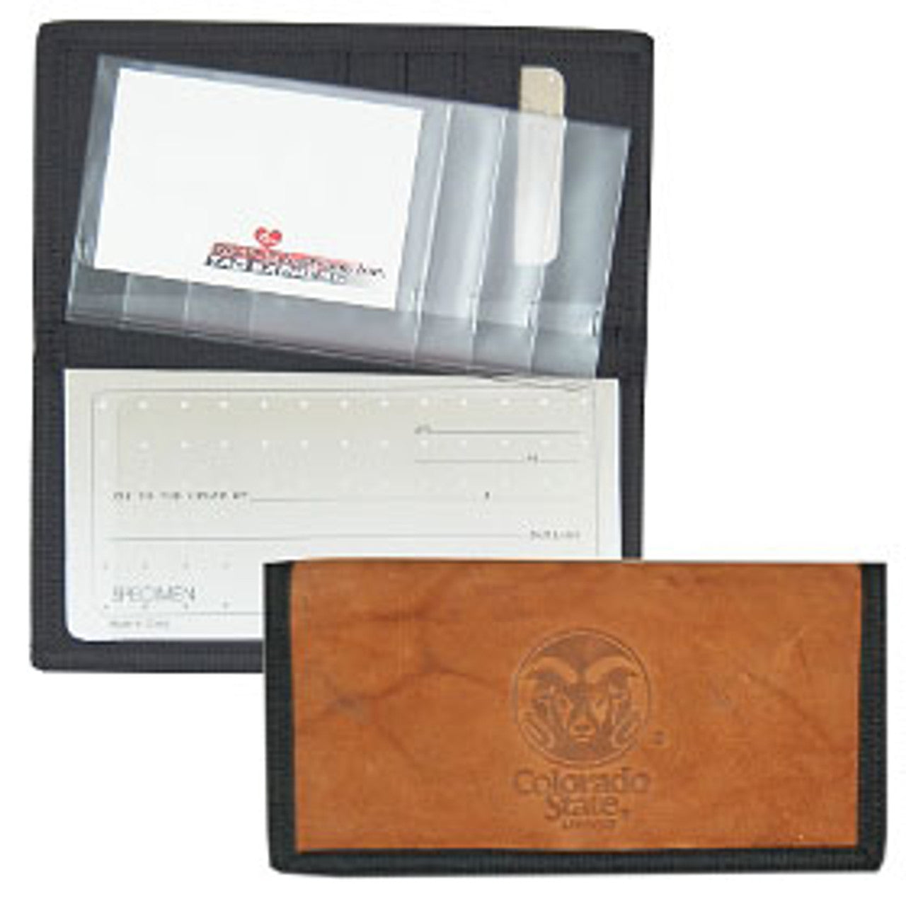 Colorado State Rams Checkbook Cover Leather/Nylon Embossed CO - Sports Collectibles, Sports Memorabilia, Sports Fan Shop, Sports Gifts