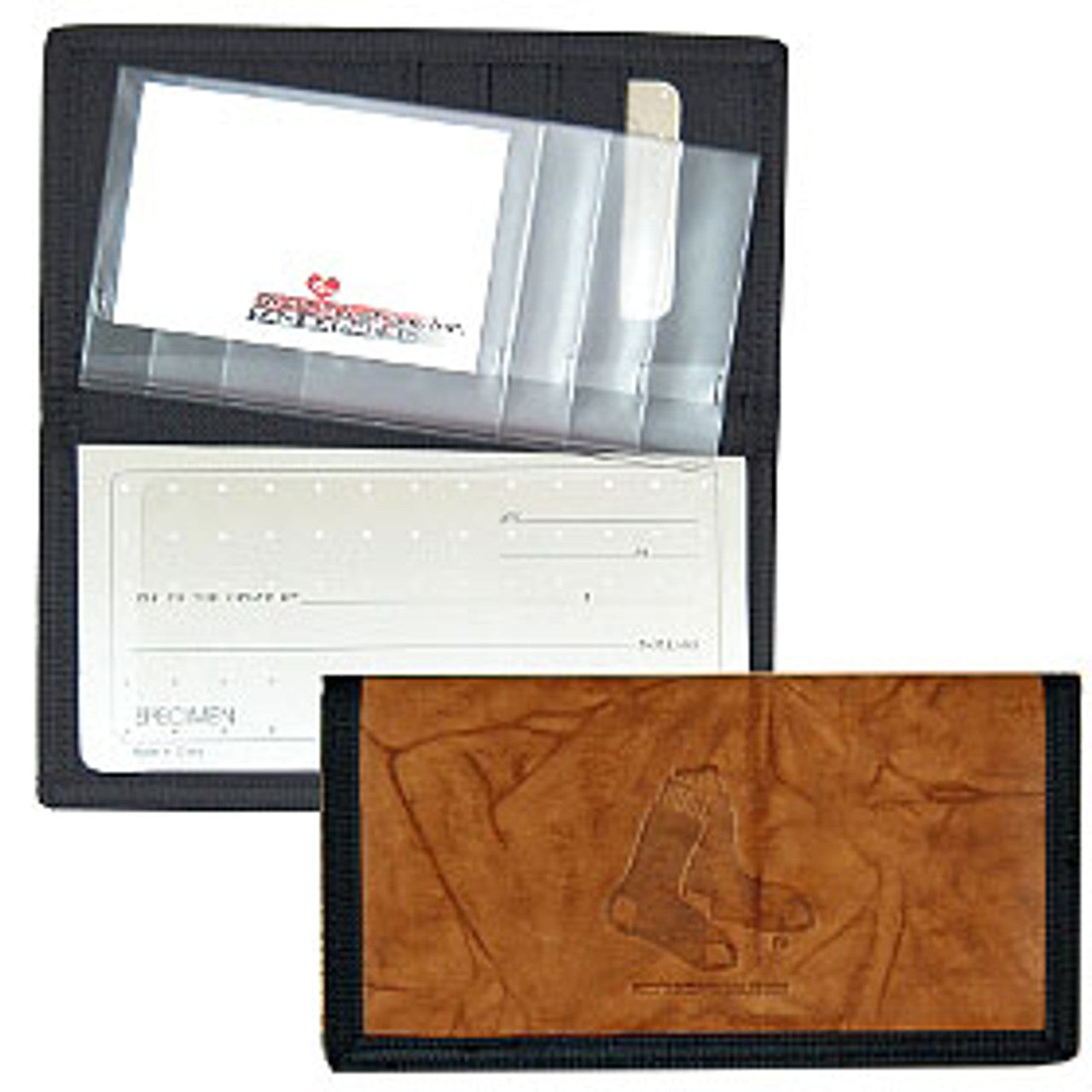 Boston Red Sox Checkbook Cover Leather/Nylon Embossed CO - Sports Collectibles, Sports Memorabilia, Sports Fan Shop, Sports Gifts