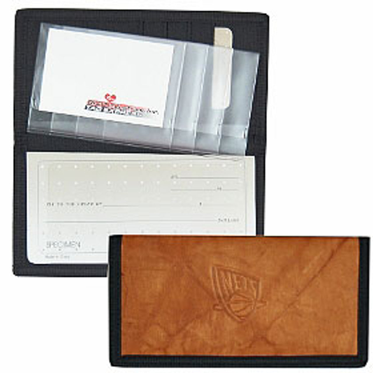 New Jersey Nets Checkbook Cover Leather/Nylon Embossed CO - Sports Collectibles, Sports Memorabilia, Sports Fan Shop, Sports Gifts