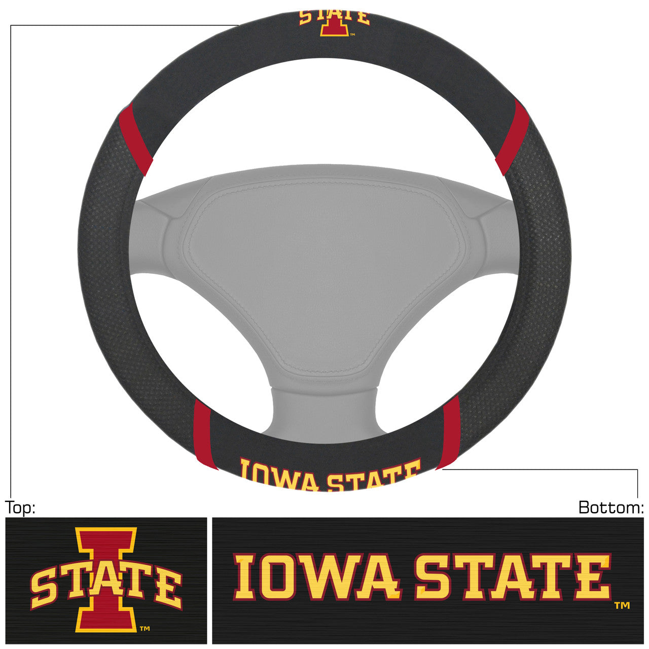 Iowa State Cyclones Steering Wheel Cover Mesh/Stitched - Sports Collectibles, Sports Memorabilia, Sports Fan Shop, Sports Gifts
