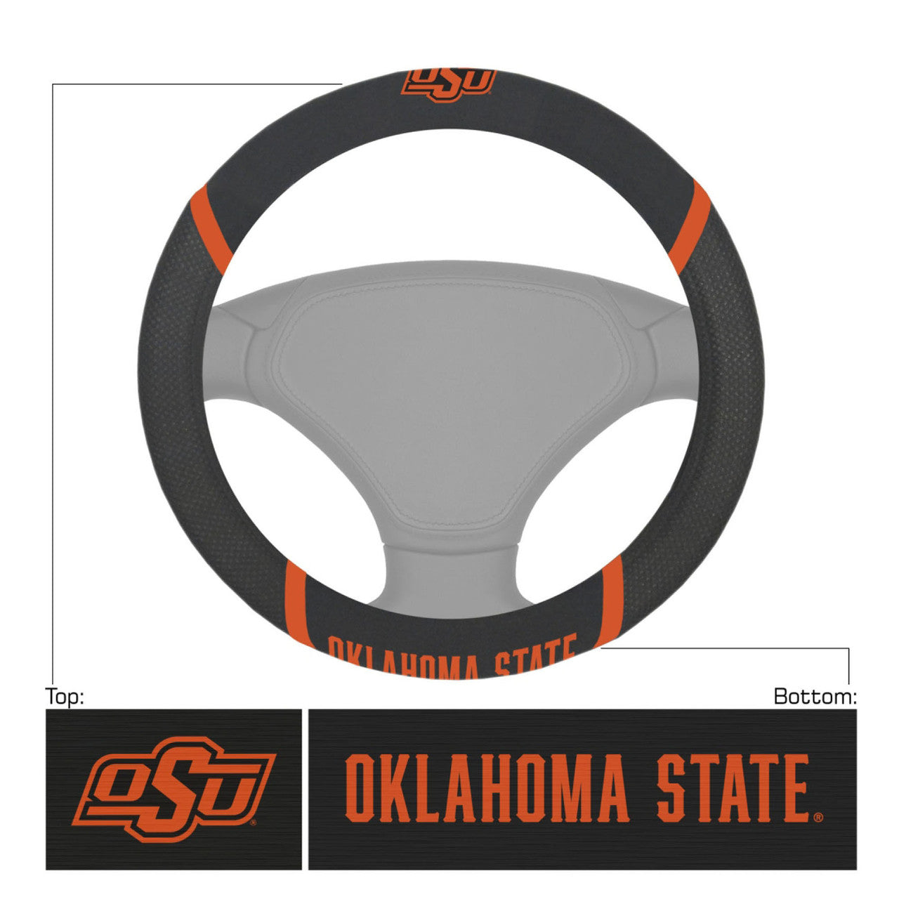 Oklahoma State Cowboys Steering Wheel Cover Mesh/Stitched - Sports Collectibles, Sports Memorabilia, Sports Fan Shop, Sports Gifts