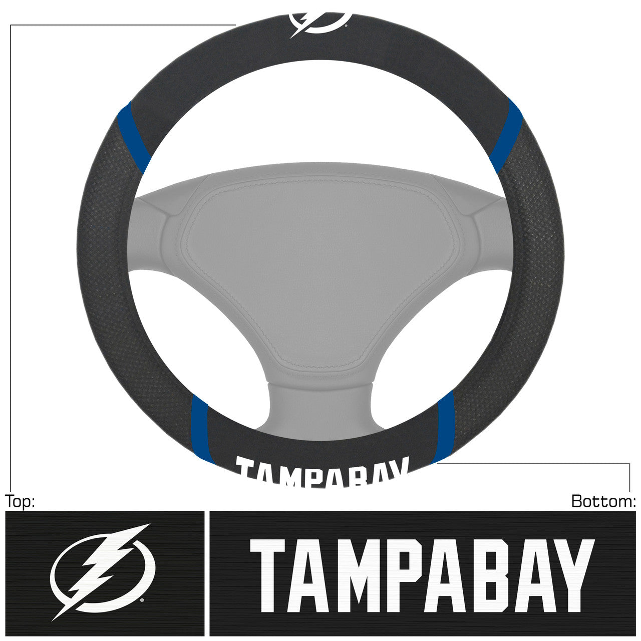 Tampa Bay Lightning Steering Wheel Cover Mesh/Stitched - Sports Collectibles, Sports Memorabilia, Sports Fan Shop, Sports Gifts