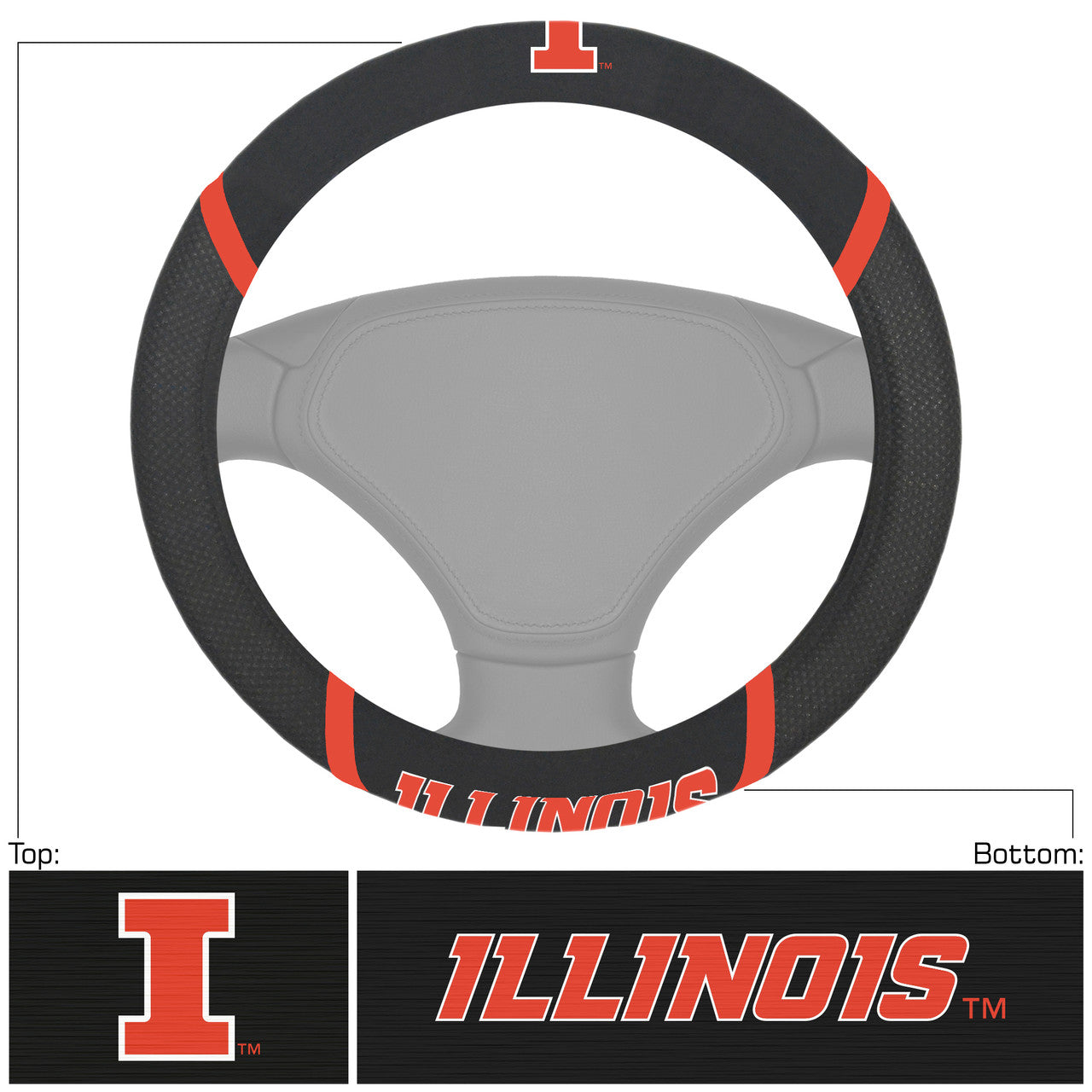 Illinois Fighting Illini Steering Wheel Cover Mesh/Stitched - Sports Collectibles, Sports Memorabilia, Sports Fan Shop, Sports Gifts