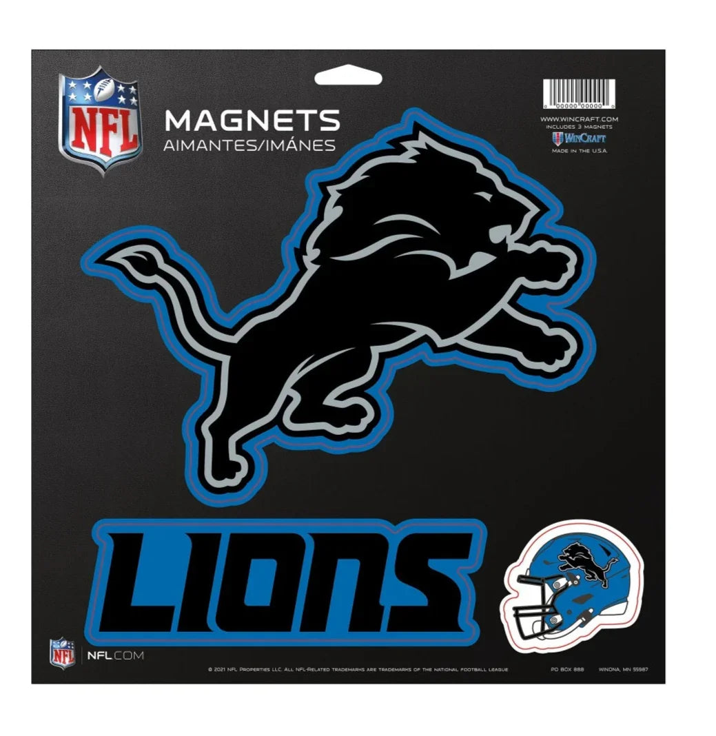 Detroit Lions Alternate Blk 3 Piece 11"x11" Magnet Sheet Set - Sports Gifts, Sports Memorabilia, Sports Collectibles, Fan Shop