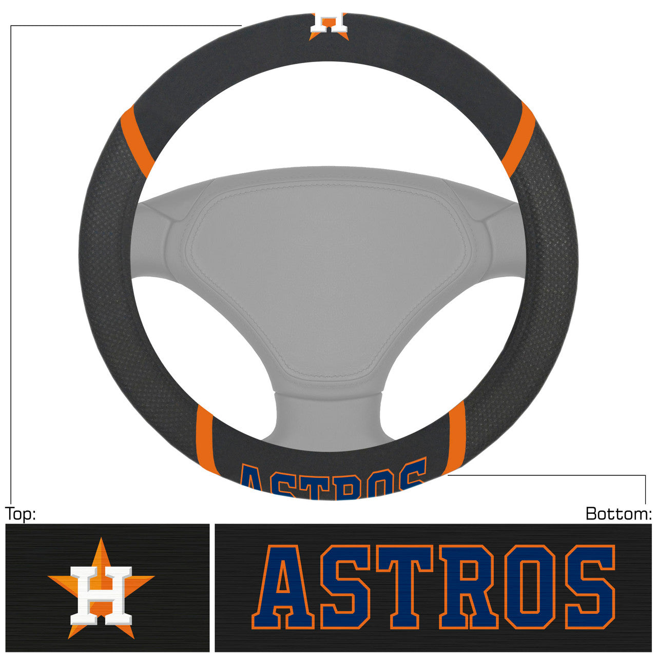 Houston Astros Steering Wheel Cover Mesh/Stitched - Sports Collectibles, Sports Memorabilia, Sports Fan Shop, Sports Gifts