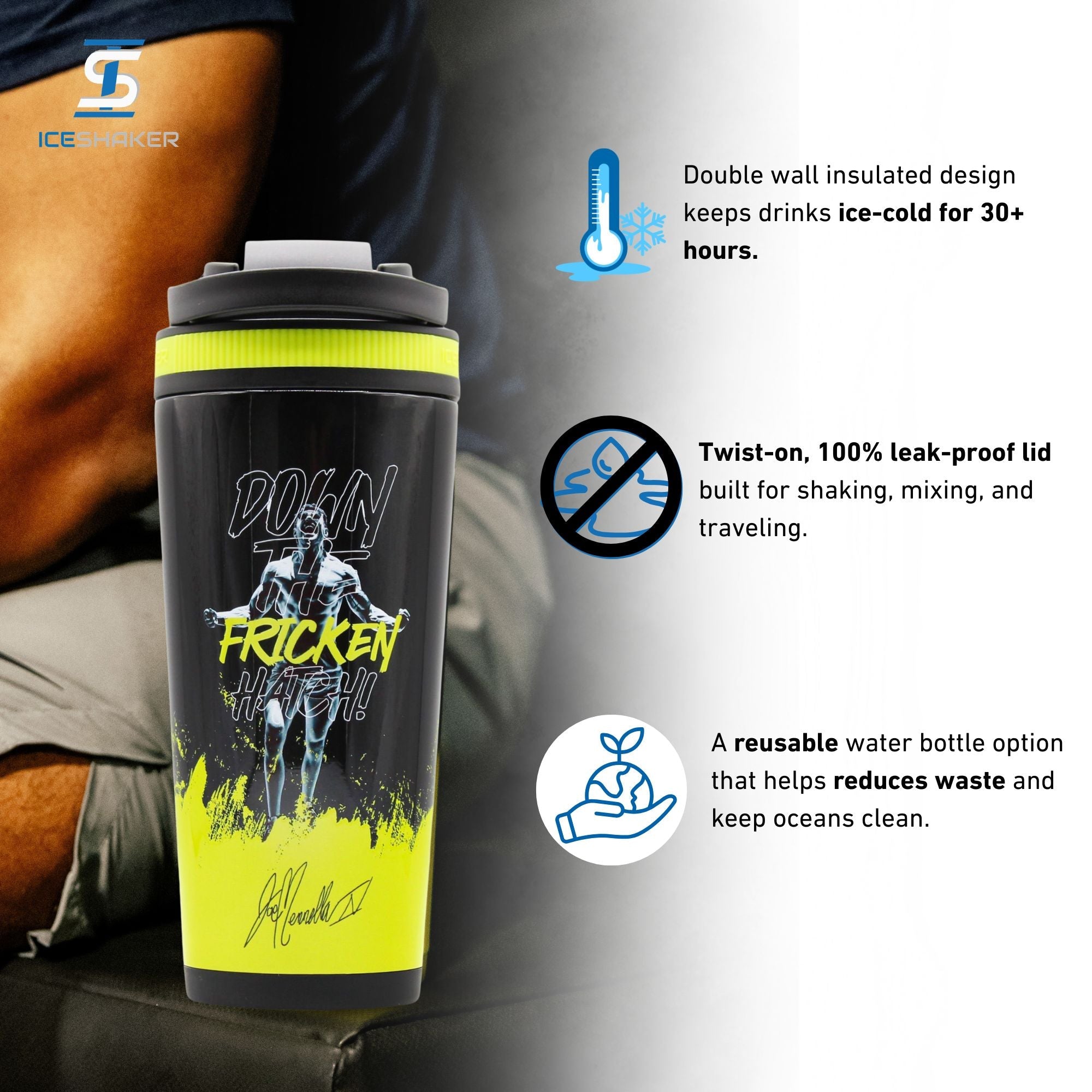 Ice Shaker 4D Series 26oz Shaker Bottle - Down The Hatch - Sports Gifts, Sports Memorabilia, Sports Collectibles, Fan Shop