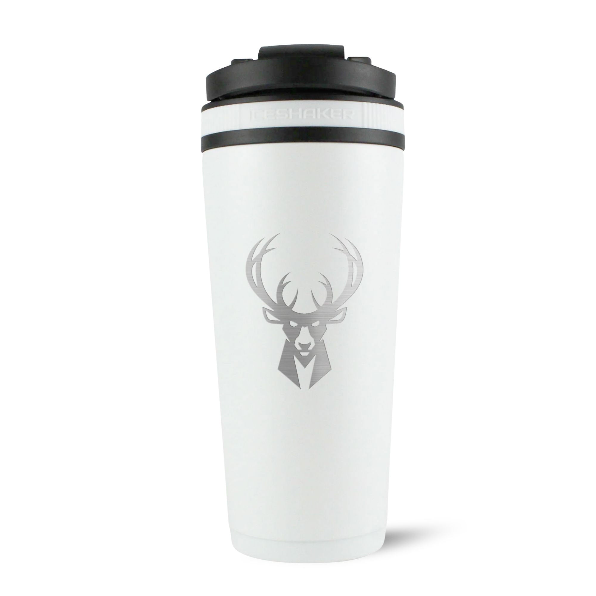Officially Licensed Milwaukee Bucks 26oz Ice Shaker - White - Sports Gifts, Sports Memorabilia, Sports Collectibles, Fan Shop