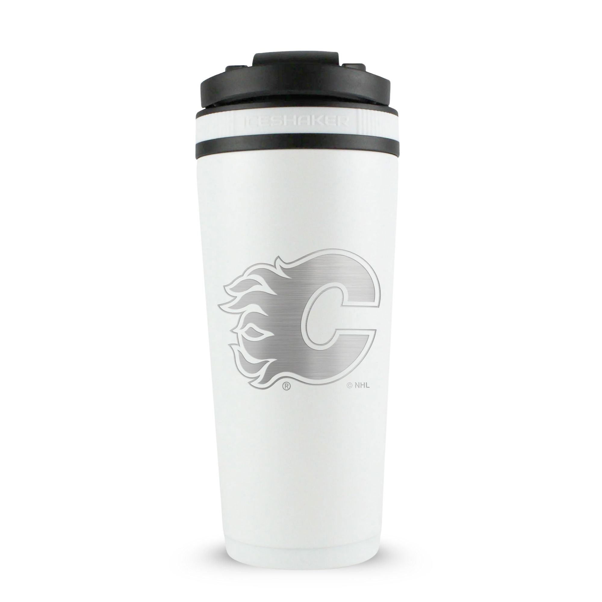 Officially Licensed Calgary Flames 26oz Ice Shaker - Sports Gifts, Sports Memorabilia, Sports Collectibles, Fan Shop