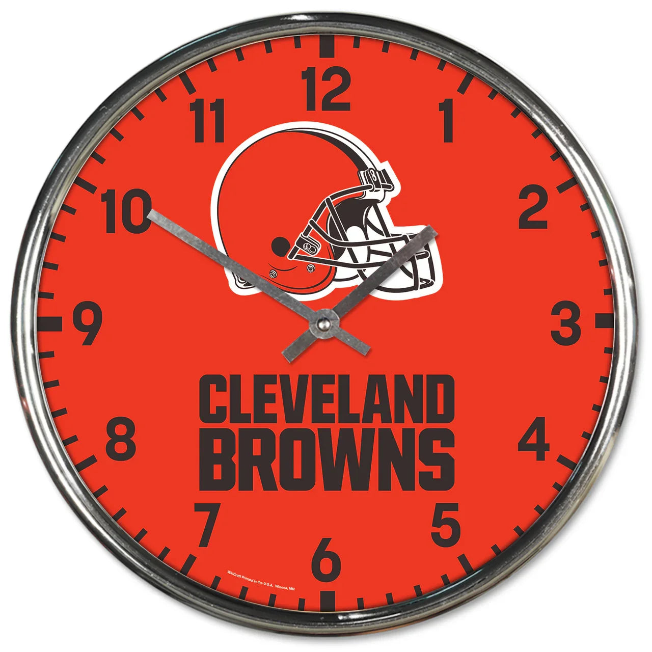 Cleveland Browns Round Chrome Wall Clock (CDG) - 757 Sports Collectibles