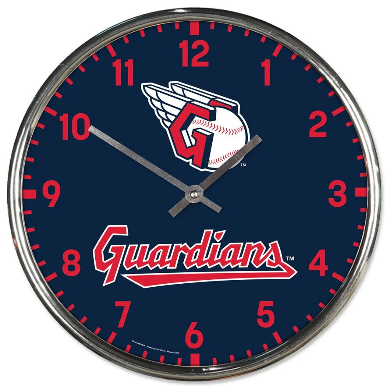 Cleveland Indians Round Chrome Wall Clock (CDG) - 757 Sports Collectibles