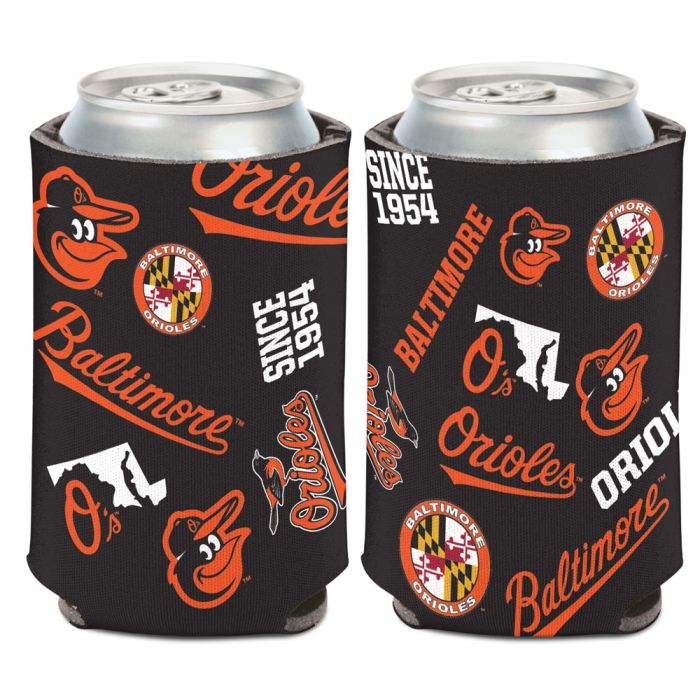 Baltimore Orioles scatter Can Cooler 12 oz. - Sports Collectibles, Sports Memorabilia, Sports Fan Shop, Sports Gifts
