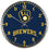 Milwaukee Brewers Clock Round Wall Style Chrome - Sports Collectibles, Sports Memorabilia, Sports Fan Shop, Sports Gifts