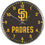 San Diego Padres Clock Round Wall Style Chrome - Sports Collectibles, Sports Memorabilia, Sports Fan Shop, Sports Gifts
