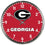 Georgia Bulldogs Clock Round Wall Style Chrome - Sports Collectibles, Sports Memorabilia, Sports Fan Shop, Sports Gifts
