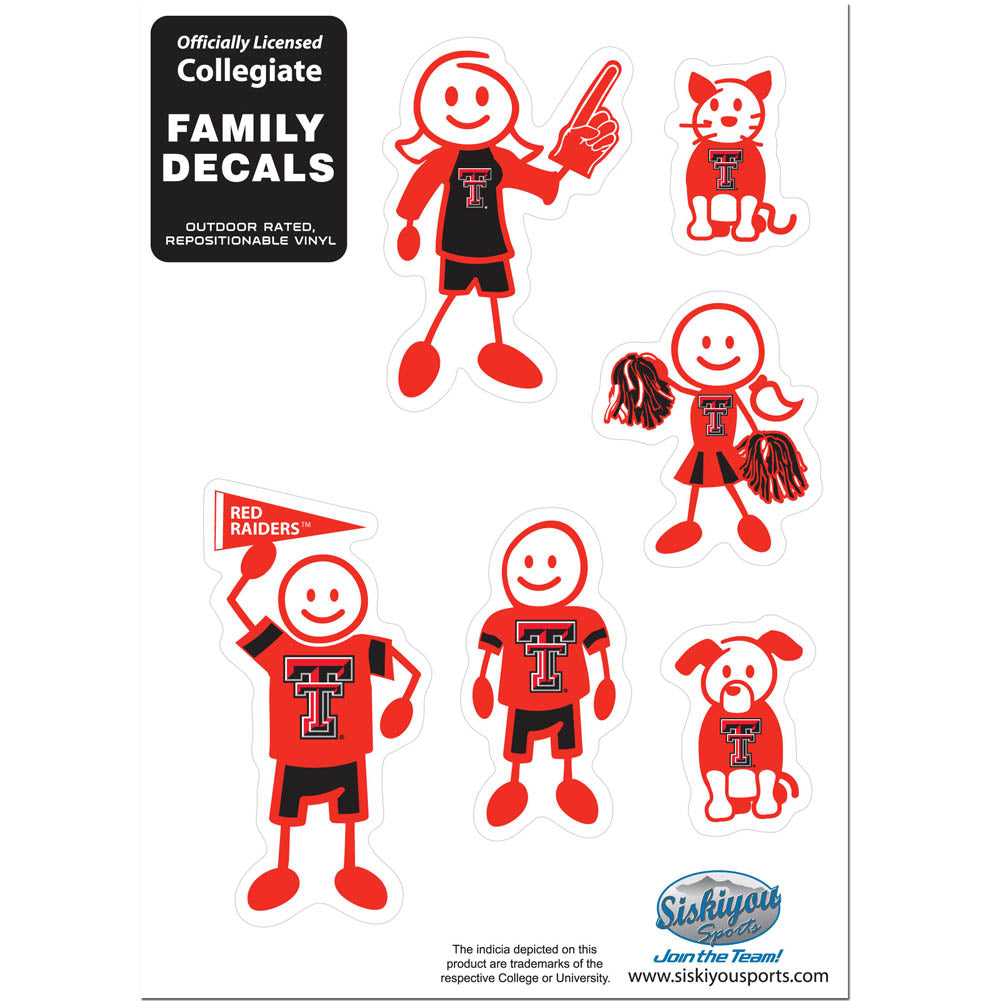 Texas Tech Raiders Family Decal Set Small