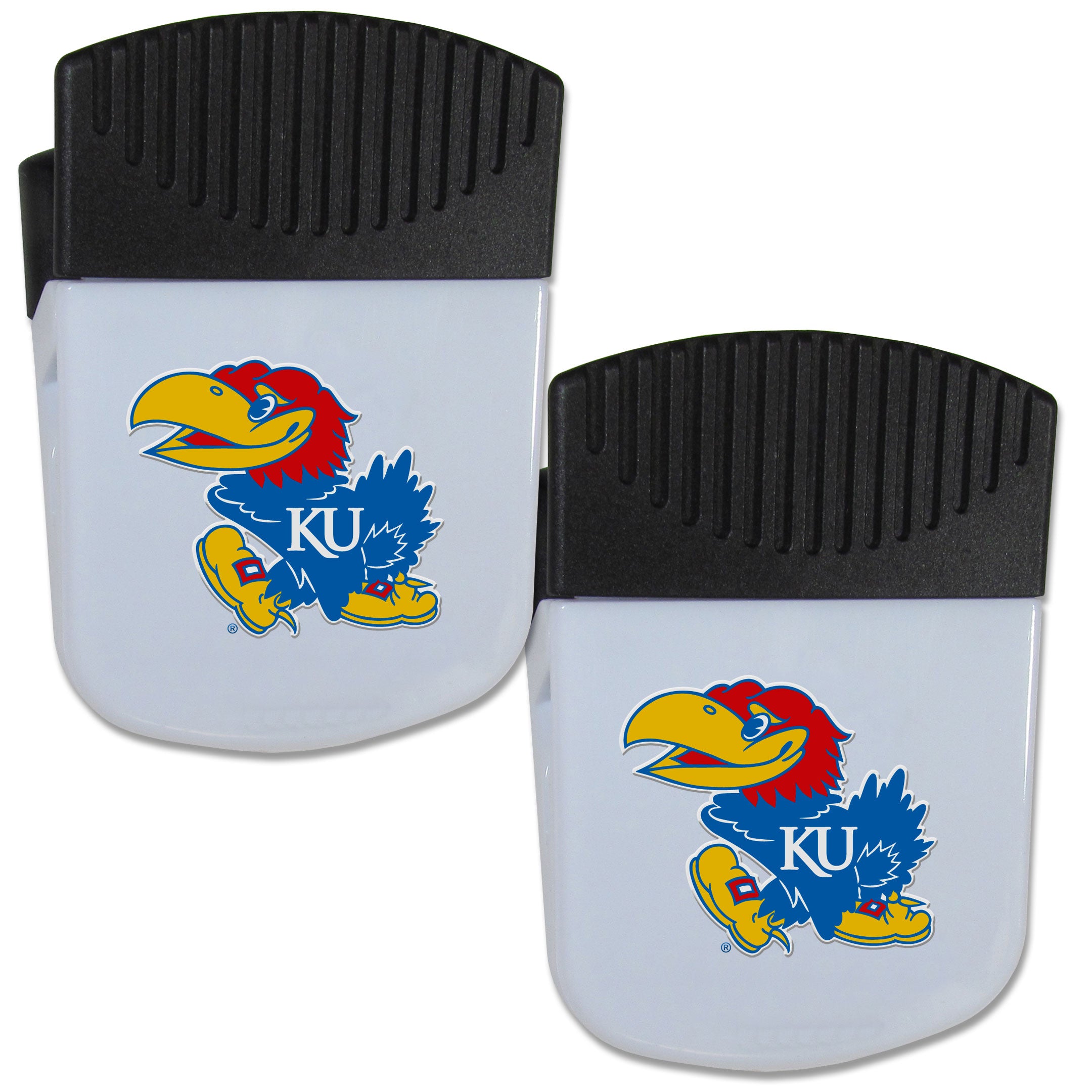 Kansas Jayhawks Chip Clip Magnet with Bottle Opener, 2 pack