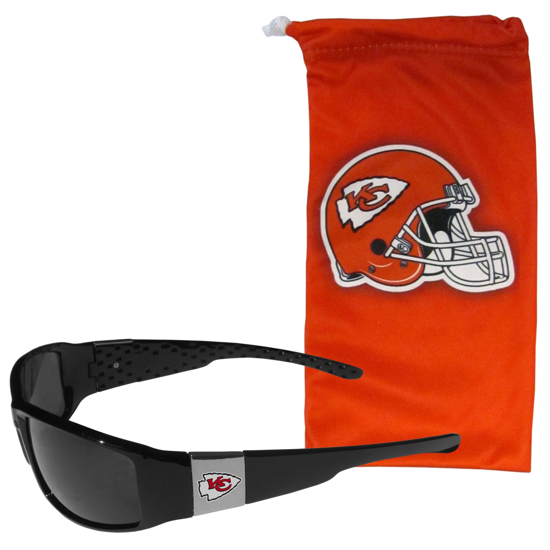 Kansas City Chiefs Chrome Wrap Sunglasses and Bag