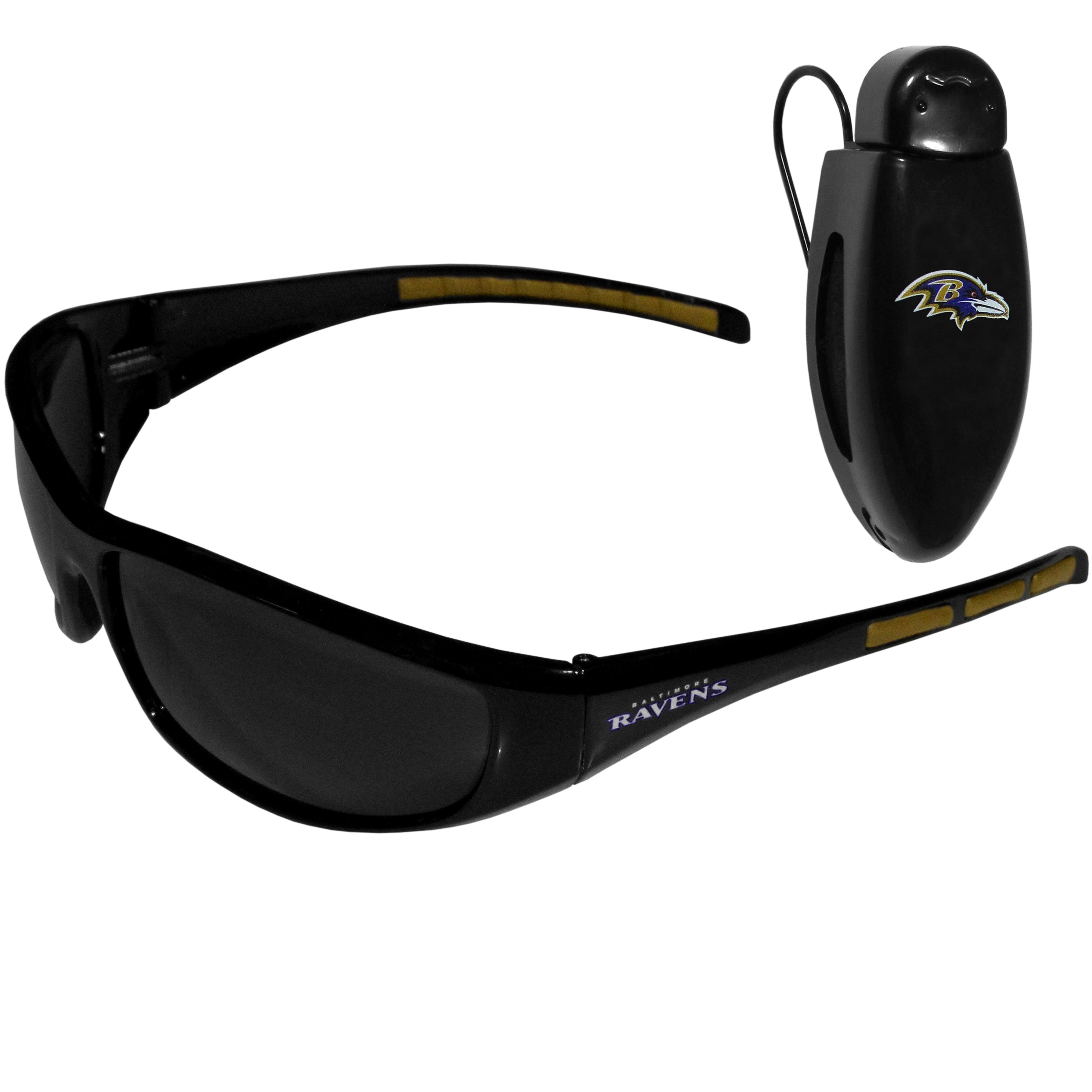 Baltimore Ravens Wrap Sunglass with Visor Clip