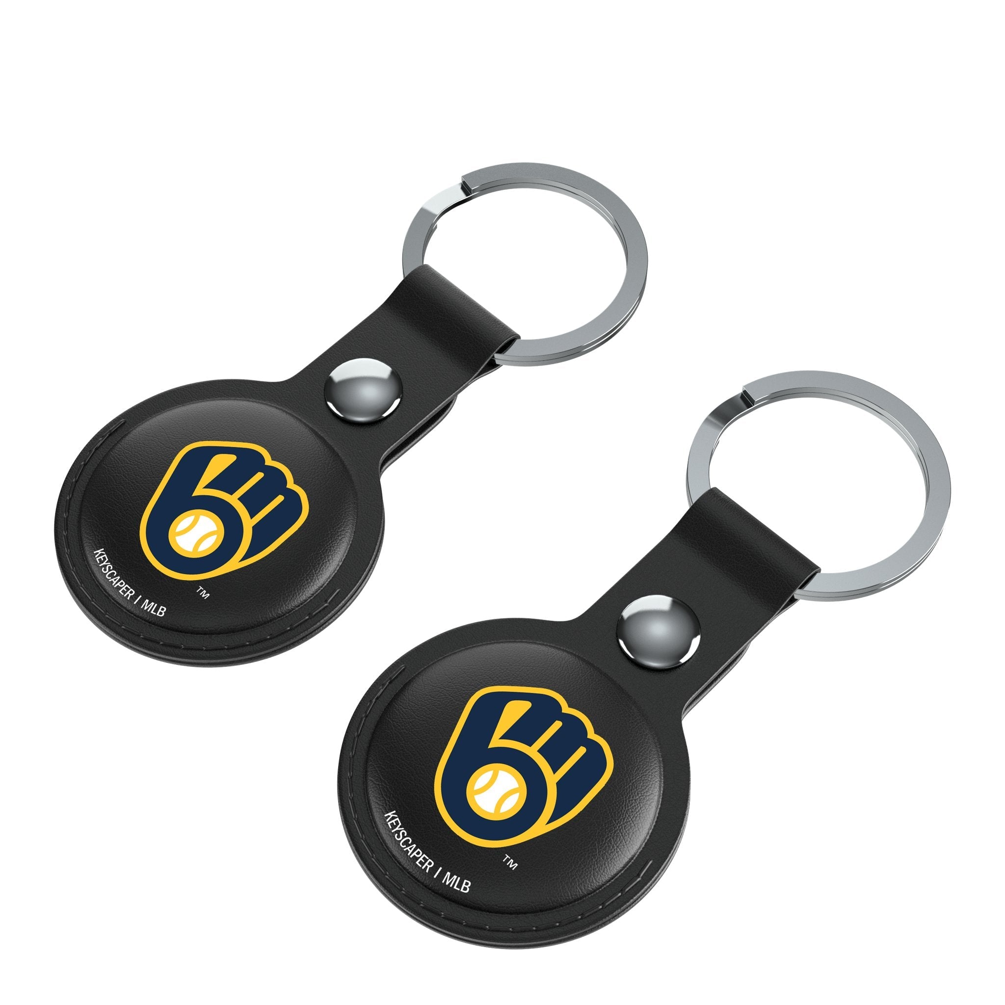 Milwaukee Brewers Insignia Black Airtag Holder 2-Pack - Sports Gifts, Sports Memorabilia, Sports Collectibles, Fan Shop