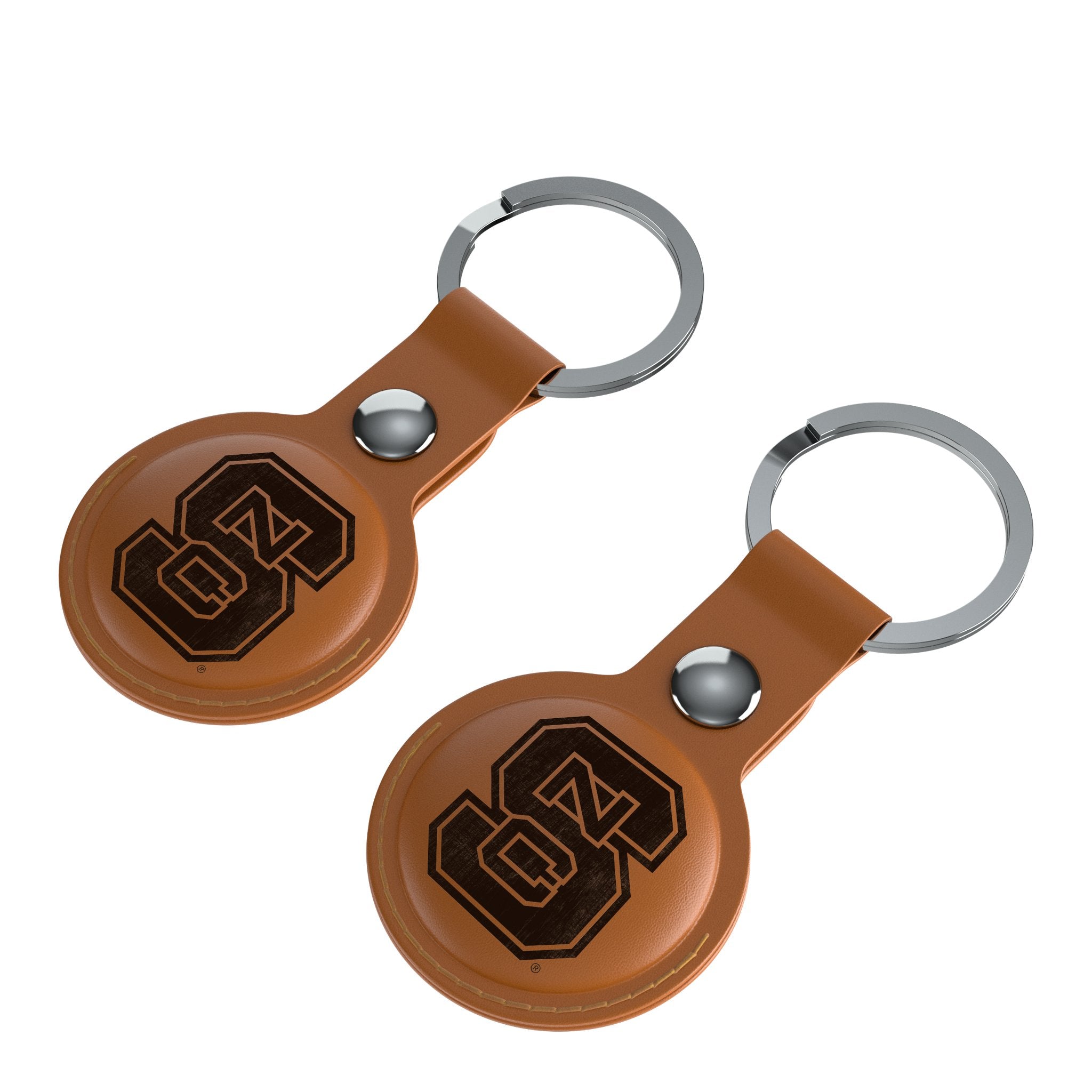 North Carolina State University Wolfpack Burn Brown Airtag Holder 2-Pack - Sports Gifts, Sports Memorabilia, Sports Collectibles, Fan Shop