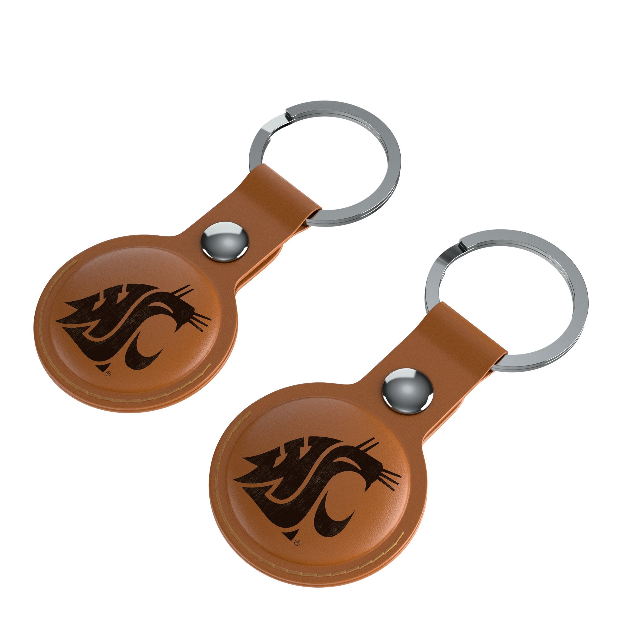 Washington State University Cougars Burn Brown Airtag Holder 2-Pack - Sports Gifts, Sports Memorabilia, Sports Collectibles, Fan Shop