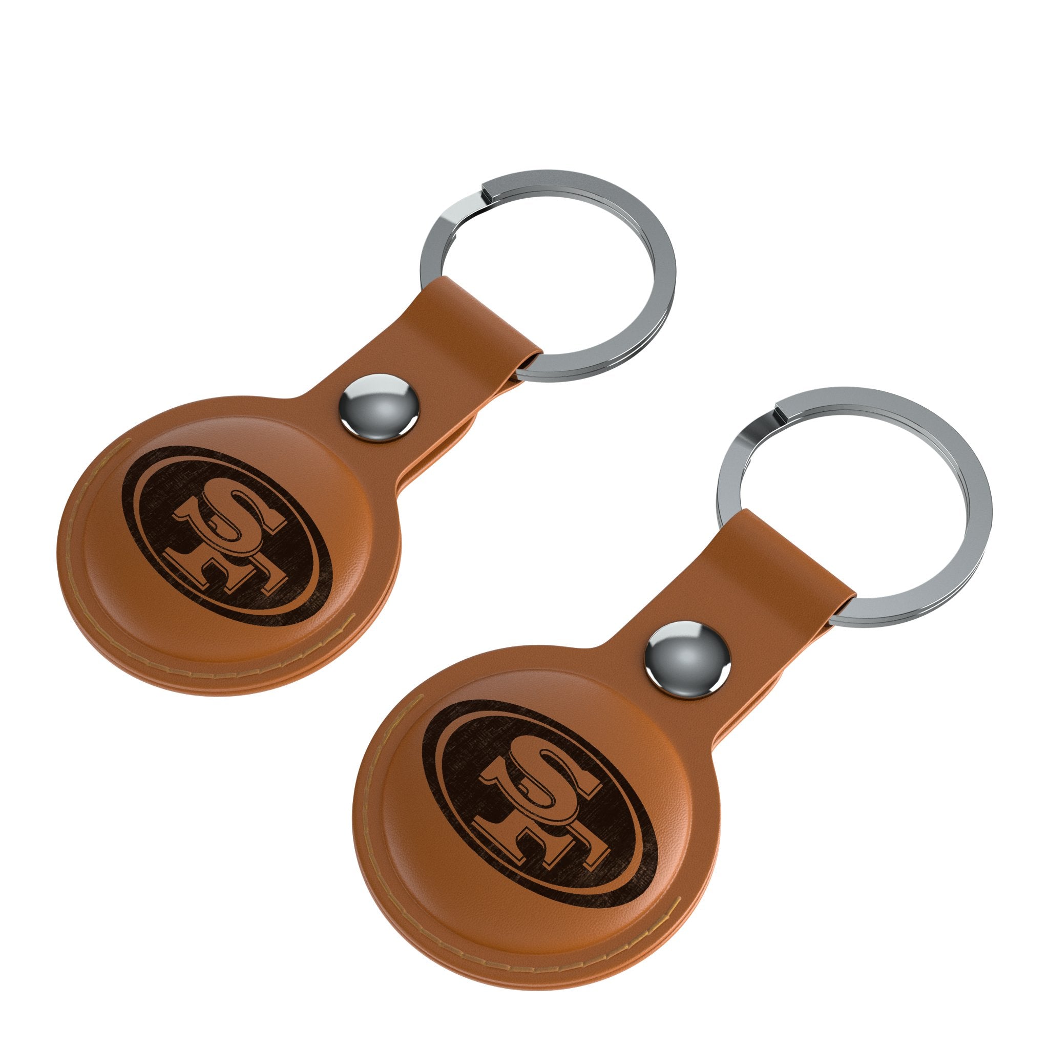 San Francisco 49ers Burn Brown Airtag Holder 2-Pack - Sports Gifts, Sports Memorabilia, Sports Collectibles, Fan Shop