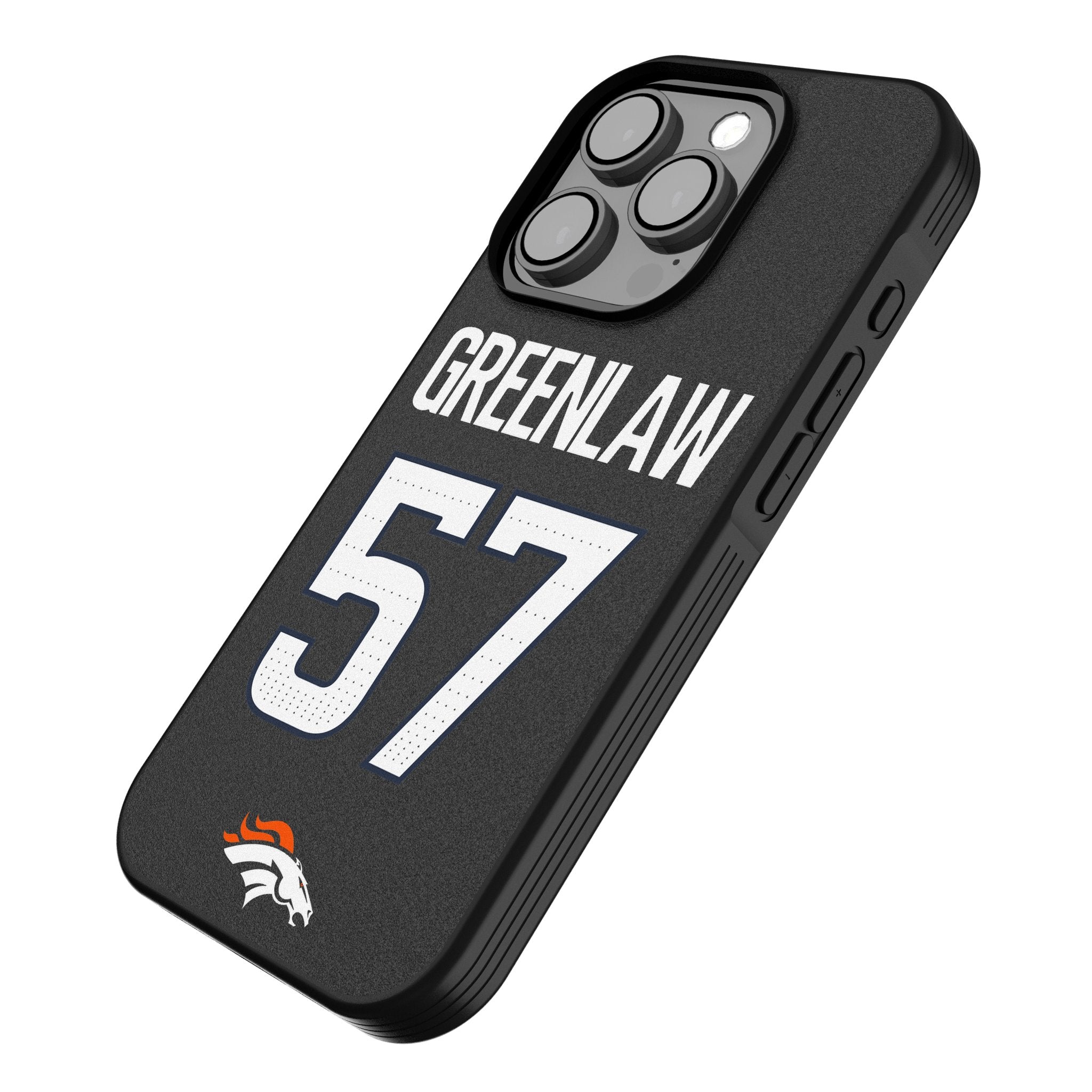 Dre Greenlaw Denver Broncos 57 Game Tactic Bump Phone Case for Apple iPhone - Sports Gifts, Sports Memorabilia, Sports Collectibles, Fan Shop