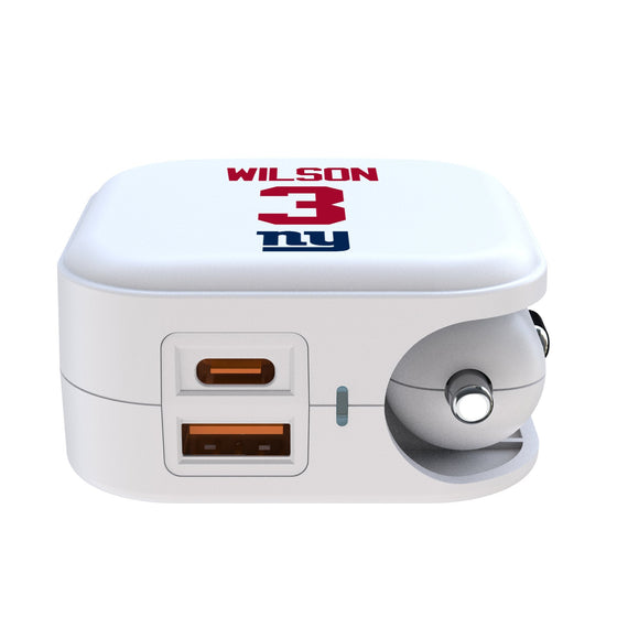 Russell Wilson New York Giants 3 Game Tactic 2 in 1 USB Charger - Sports Gifts, Sports Memorabilia, Sports Collectibles, Fan Shop