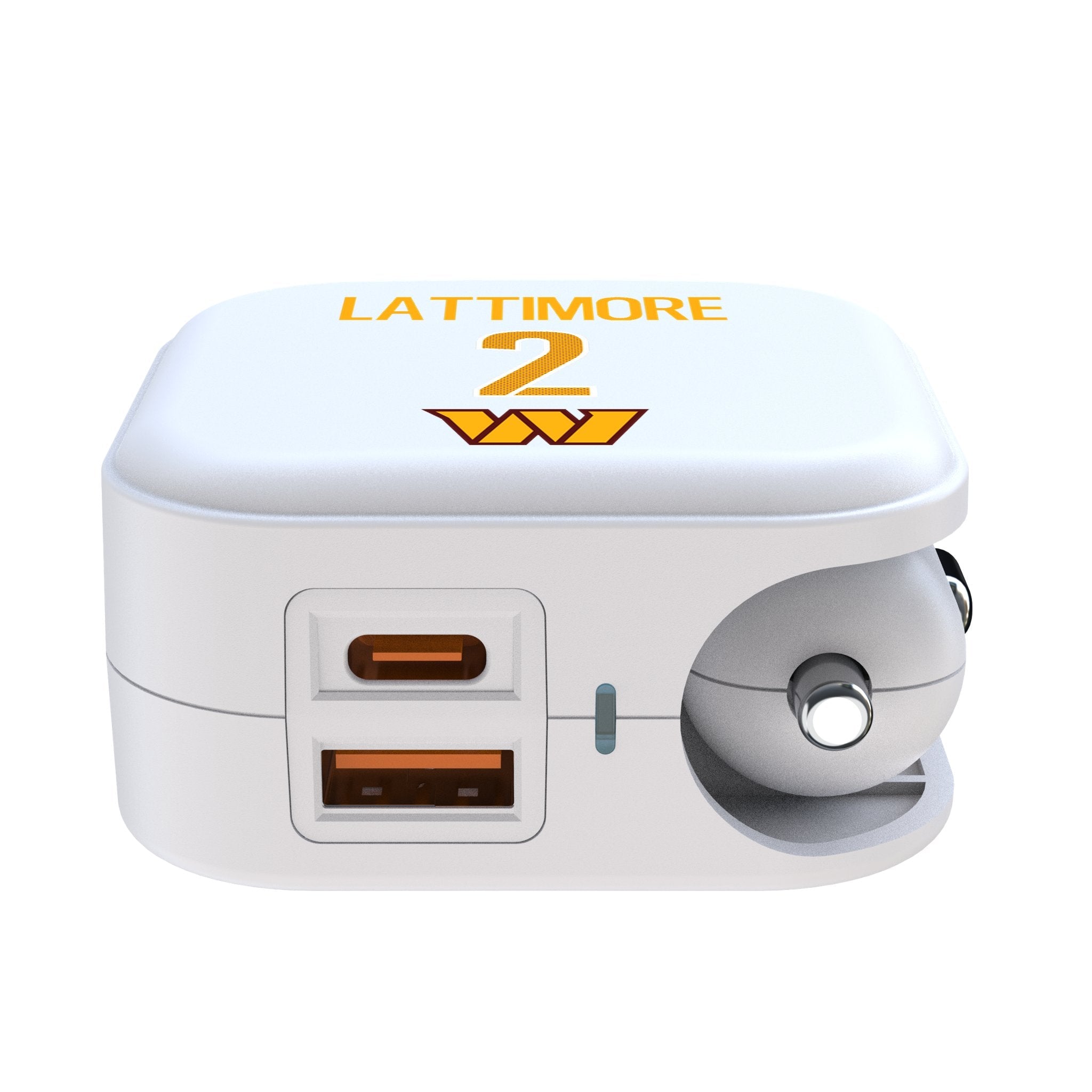 Marshon Lattimore Washington Commanders 2 Game Tactic 2 in 1 USB Charger - Sports Gifts, Sports Memorabilia, Sports Collectibles, Fan Shop