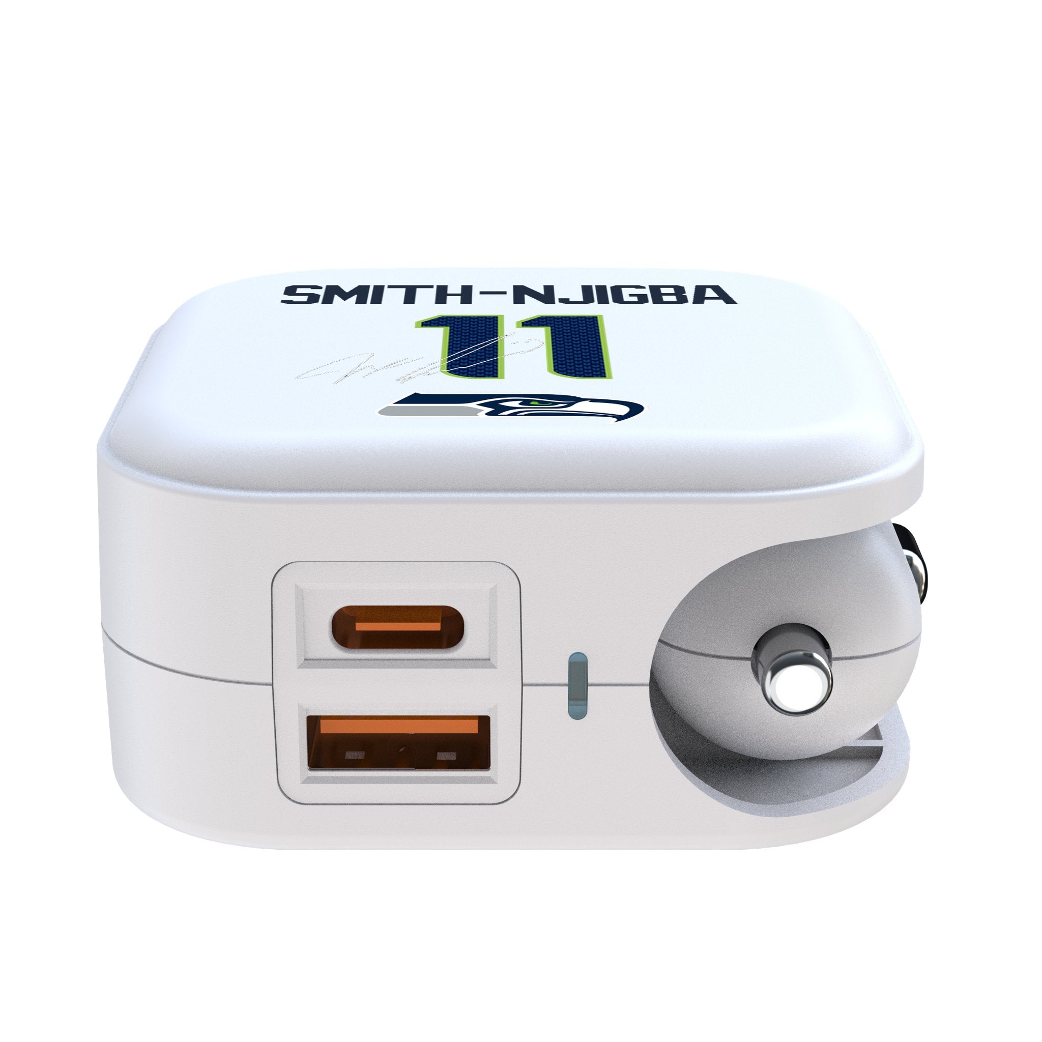 Jaxon Smith-Njigba Seattle Seahawks 11 Game Tactic 2 in 1 USB Charger - Sports Gifts, Sports Memorabilia, Sports Collectibles, Fan Shop