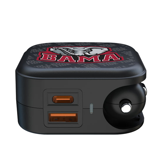 University of Alabama Crimson Tide Script A Quadtile 2 in 1 USB A/C Charger - Sports Gifts, Sports Memorabilia, Sports Collectibles, Fan Shop