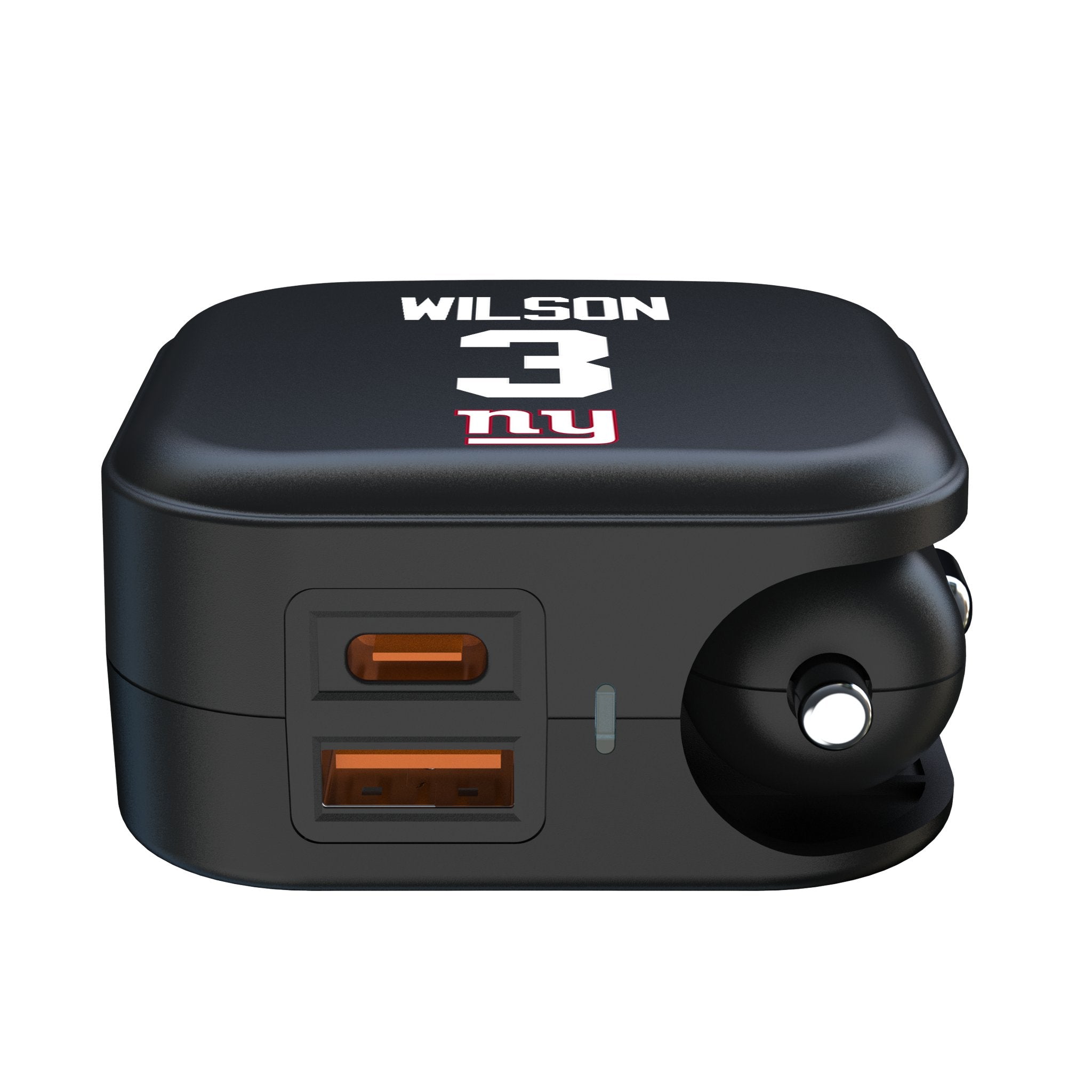 Russell Wilson New York Giants 3 Game Tactic 2 in 1 USB A/C Charger - Sports Gifts, Sports Memorabilia, Sports Collectibles, Fan Shop