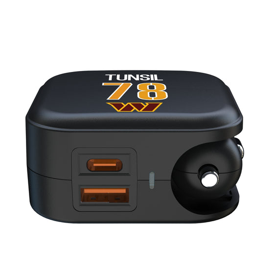 Laremy Tunsil Washington Commanders 78 Game Tactic 2 in 1 USB A/C Charger - Sports Gifts, Sports Memorabilia, Sports Collectibles, Fan Shop