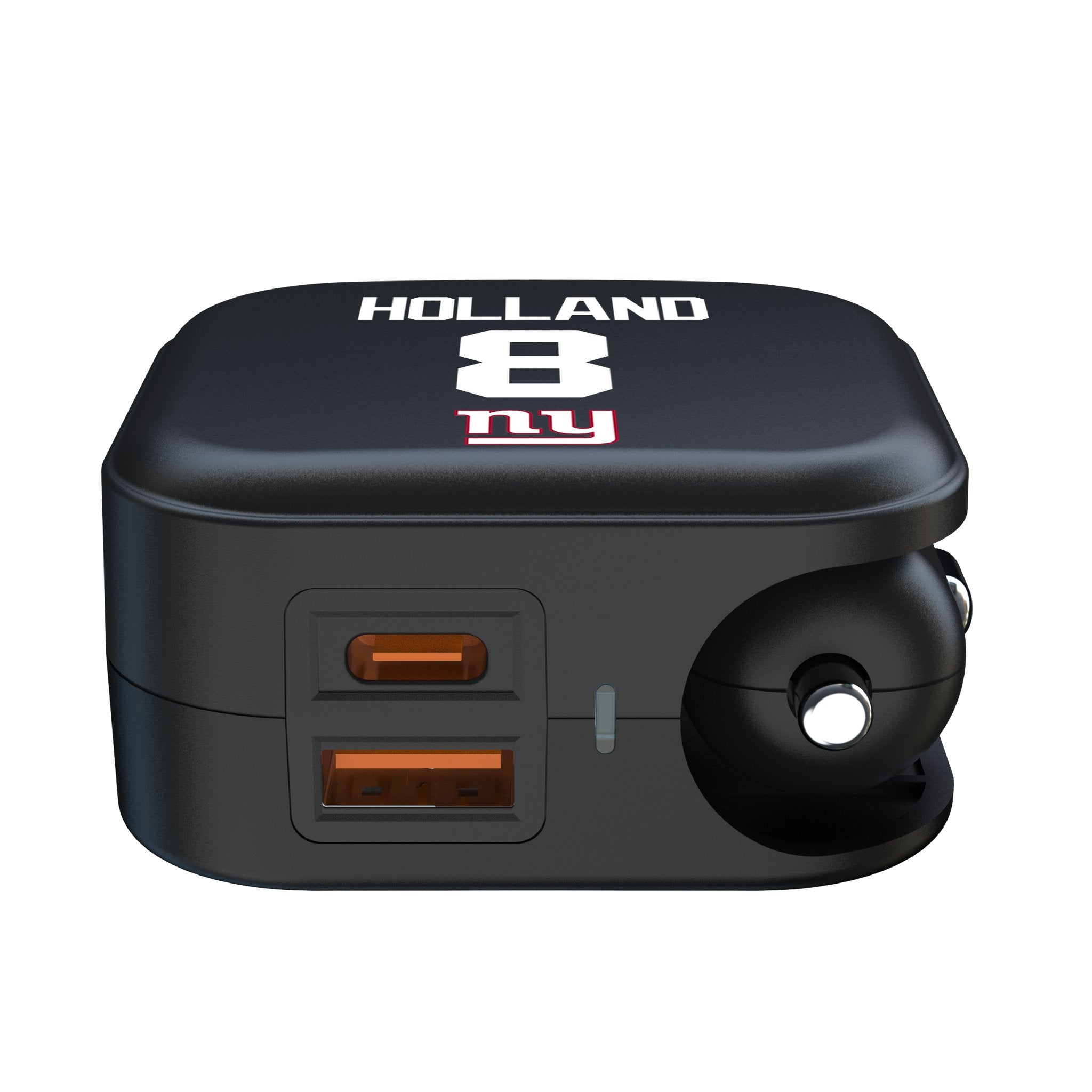 Jevon Holland New York Giants 8 Game Tactic 2 in 1 USB A/C Charger - Sports Gifts, Sports Memorabilia, Sports Collectibles, Fan Shop