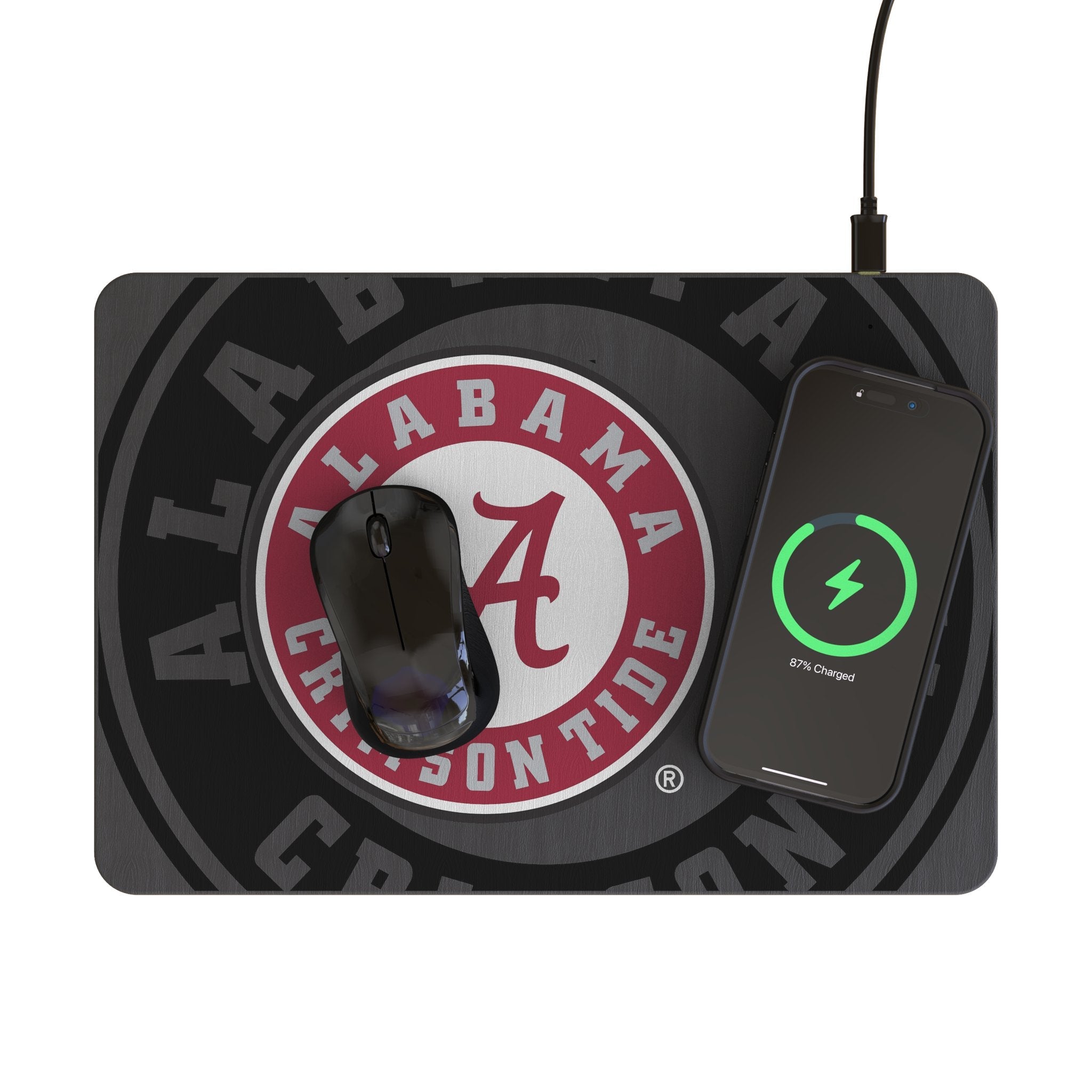 University of Alabama Crimson Tide Monocolor Tilt 15-Watt Wireless Charger and Mouse Pad - Sports Gifts, Sports Memorabilia, Sports Collectibles, Fan Shop