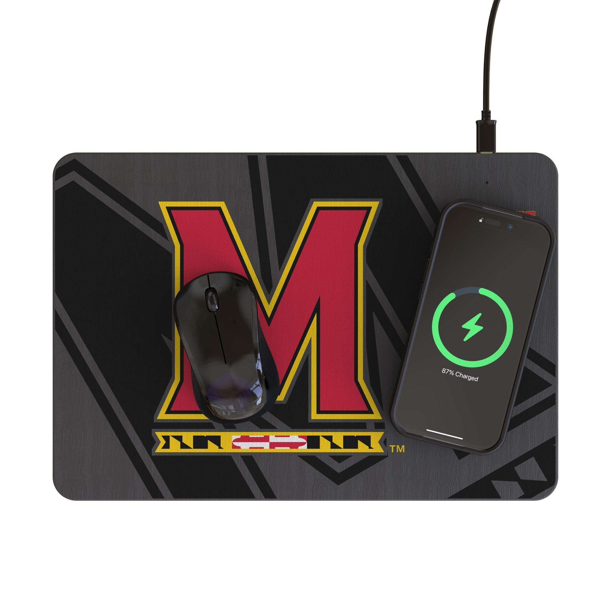 University of Maryland Terrapins Monocolor Tilt 15-Watt Wireless Charger and Mouse Pad - Sports Gifts, Sports Memorabilia, Sports Collectibles, Fan Shop