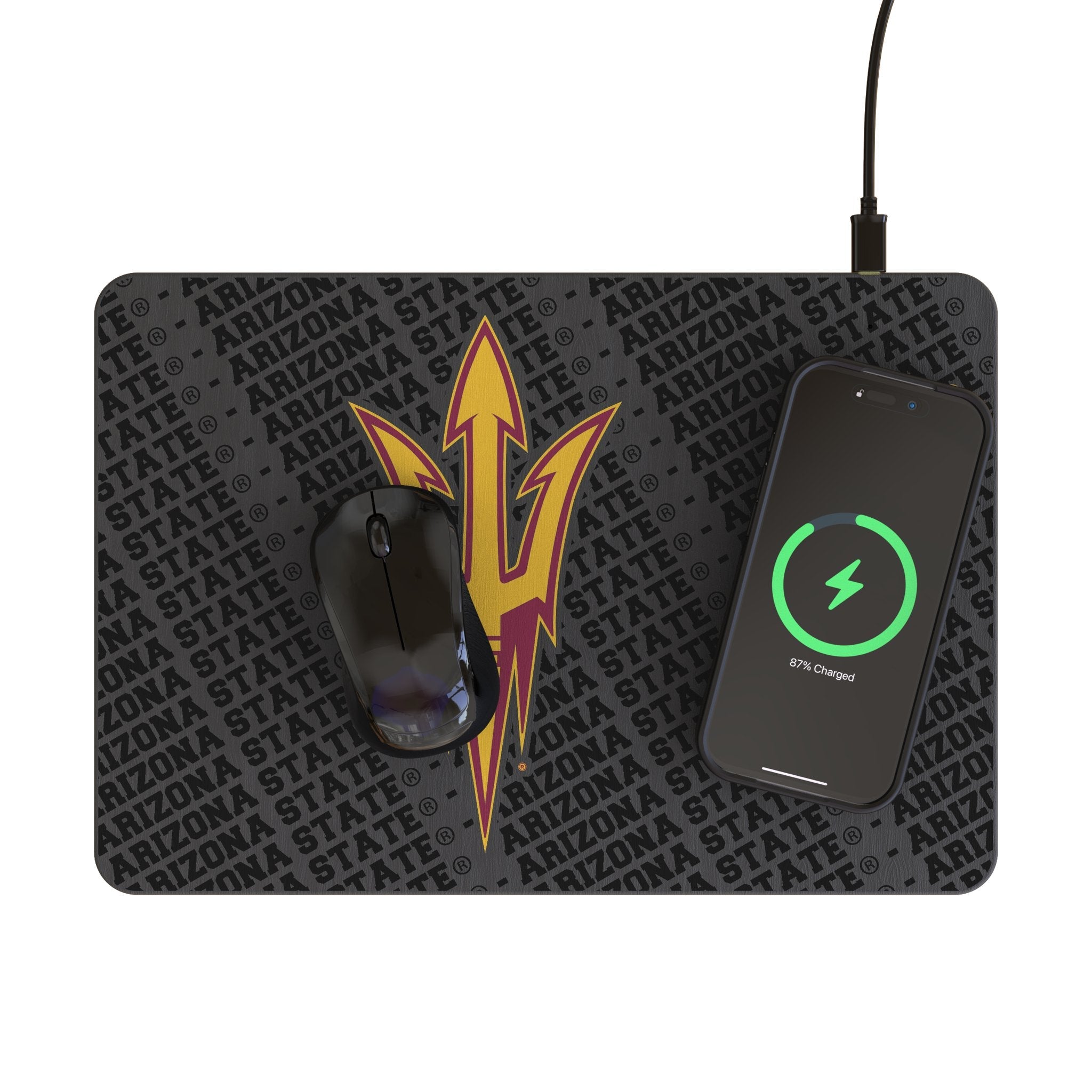 Arizona State University Sun Devils Monocolor Tilt 15-Watt Wireless Charger and Mouse Pad - Sports Gifts, Sports Memorabilia, Sports Collectibles, Fan Shop