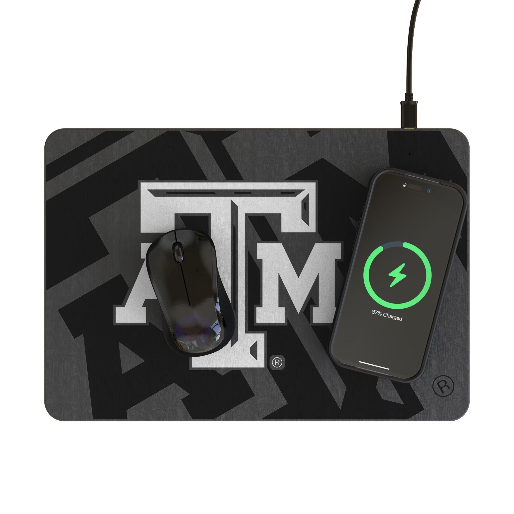 Texas A&M University Aggies Monocolor Tilt 15-Watt Wireless Charger and Mouse Pad - Sports Gifts, Sports Memorabilia, Sports Collectibles, Fan Shop