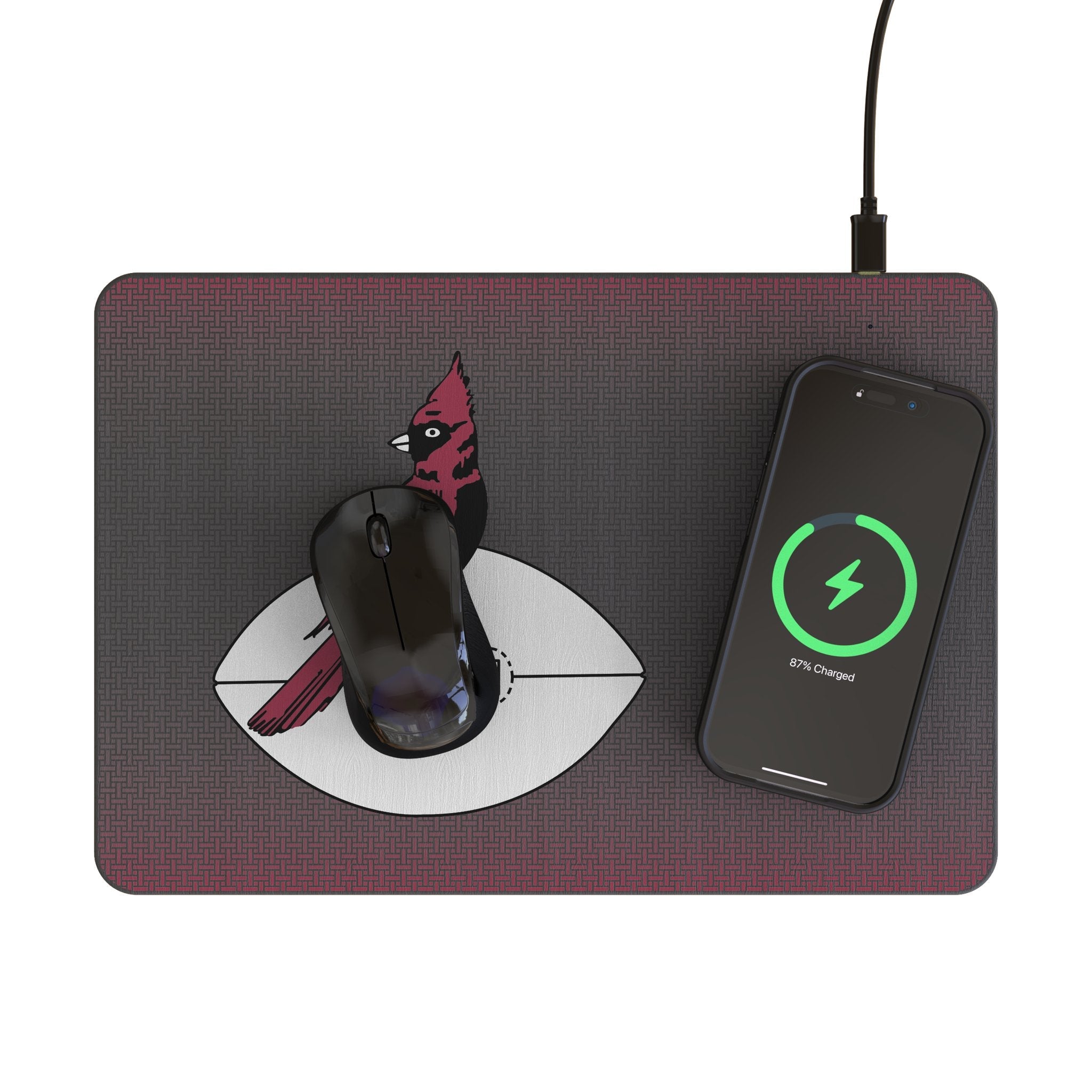Chicago Cardinals 1947-1959 Historic Collection Linen 15-Watt Wireless Charger and Mouse Pad - Sports Gifts, Sports Memorabilia, Sports Collectibles, Fan Shop