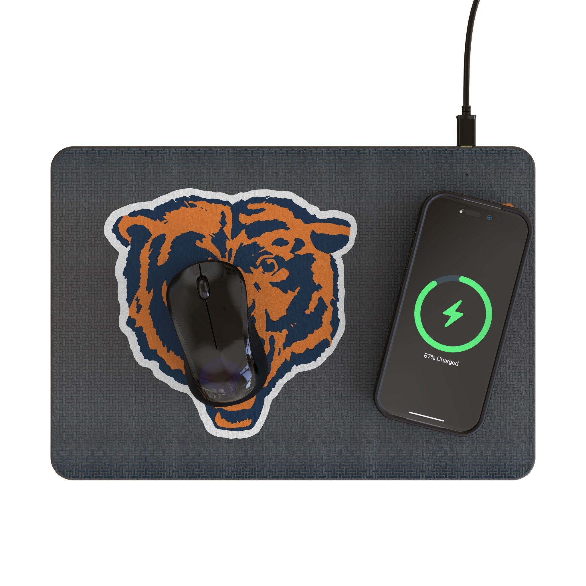 Chicago Bears 1946 Historic Collection Linen 15-Watt Wireless Charger and Mouse Pad - Sports Gifts, Sports Memorabilia, Sports Collectibles, Fan Shop