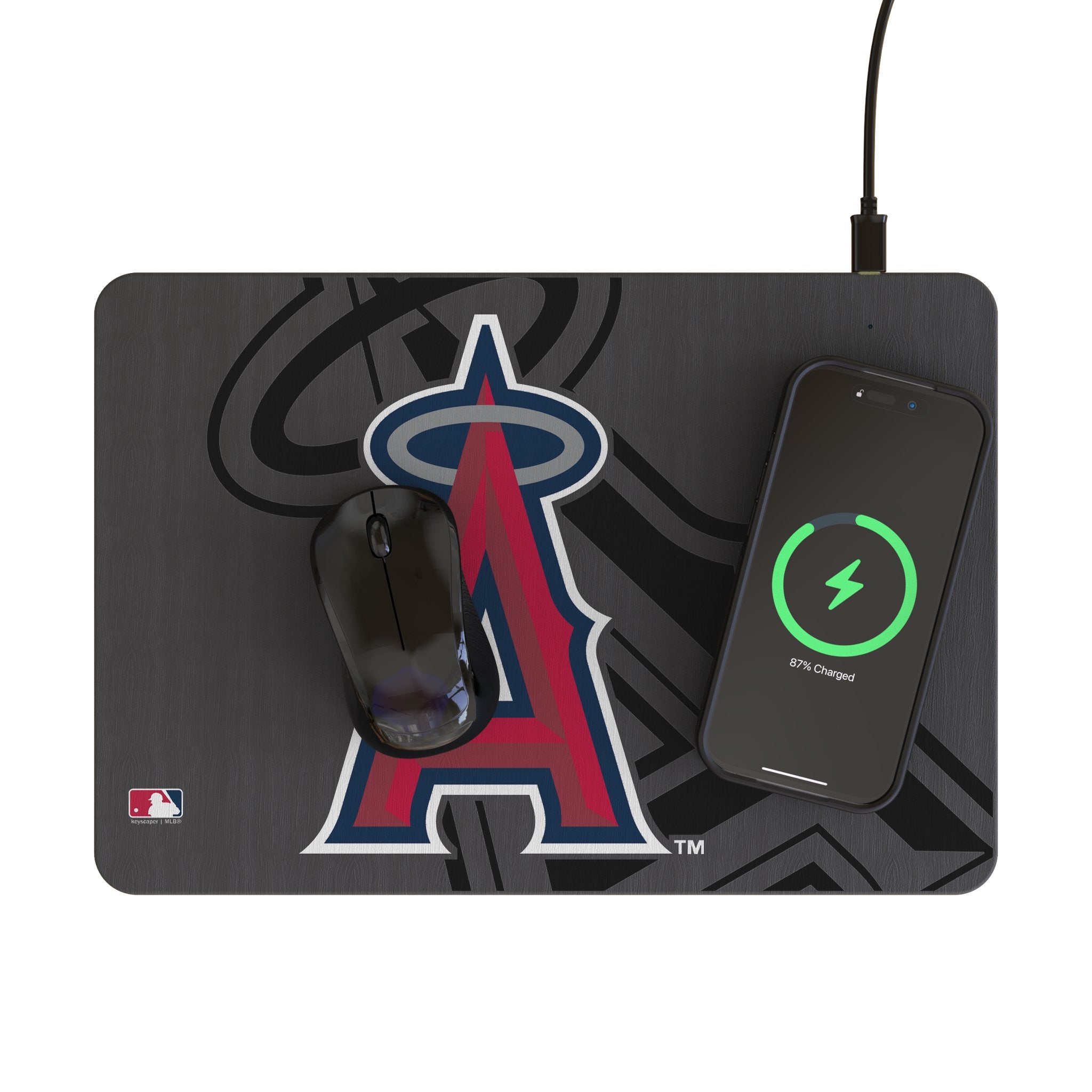 Los Angeles Angels Monocolor Tilt 15-Watt Wireless Charger and Mouse Pad - Sports Gifts, Sports Memorabilia, Sports Collectibles, Fan Shop