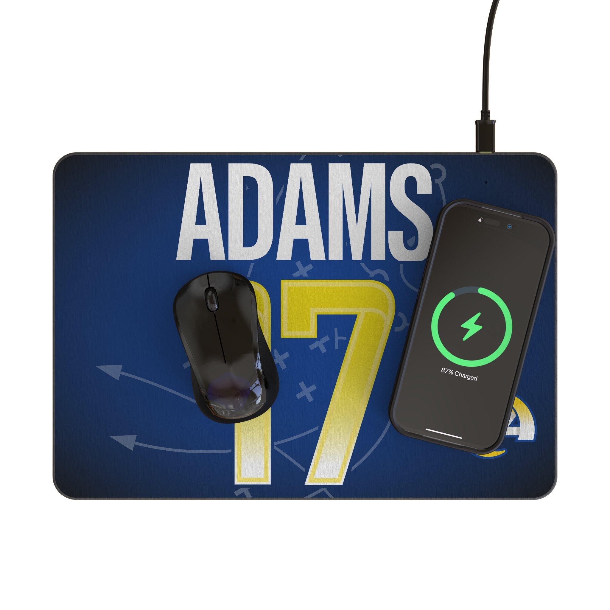 Davante Adams Los Angeles Rams 17 Game Tactic 15-Watt Wireless Charger and Mouse Pad - Sports Gifts, Sports Memorabilia, Sports Collectibles, Fan Shop