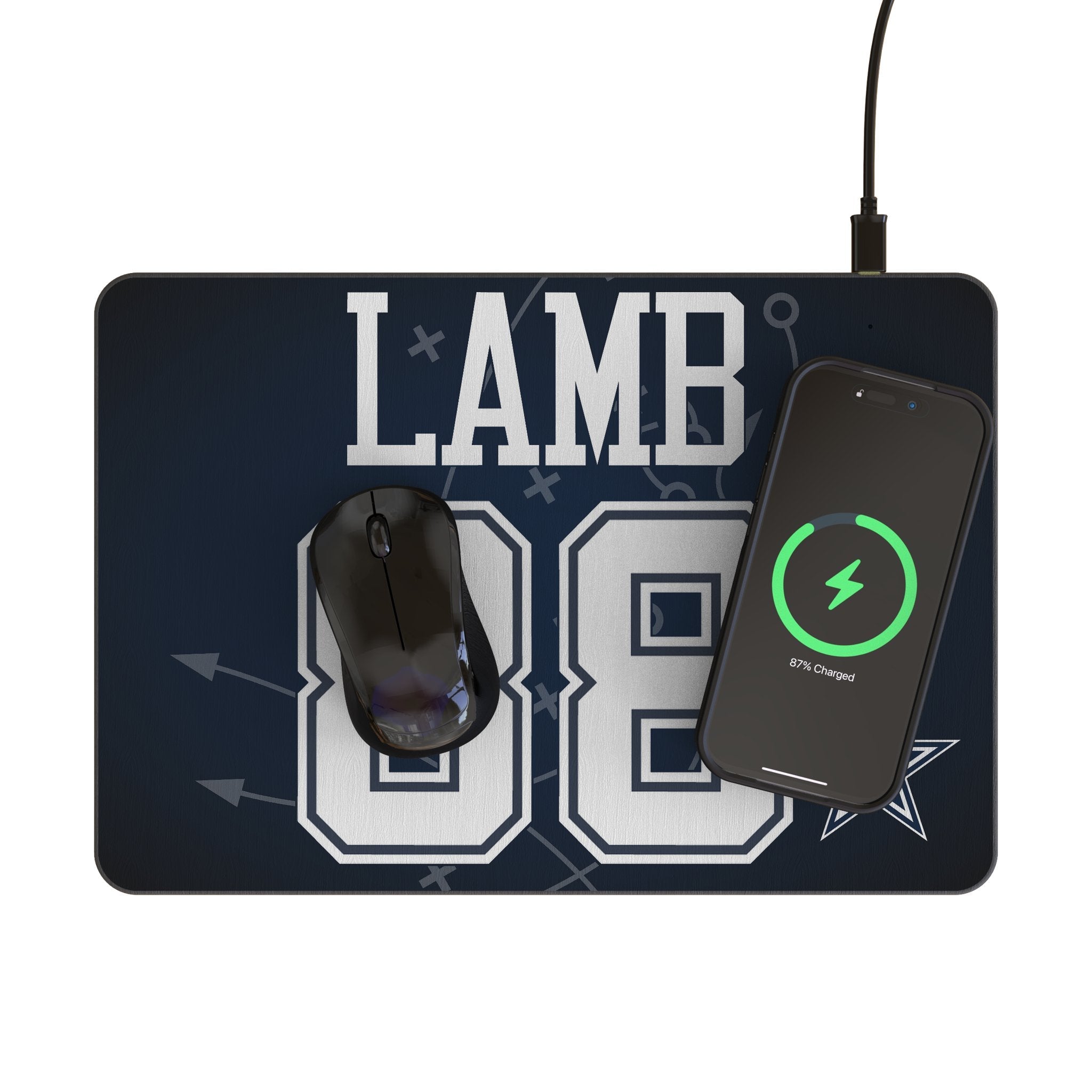CeeDee Lamb Dallas Cowboys 88 Game Tactic 15-Watt Wireless Charger and Mouse Pad - Sports Gifts, Sports Memorabilia, Sports Collectibles, Fan Shop
