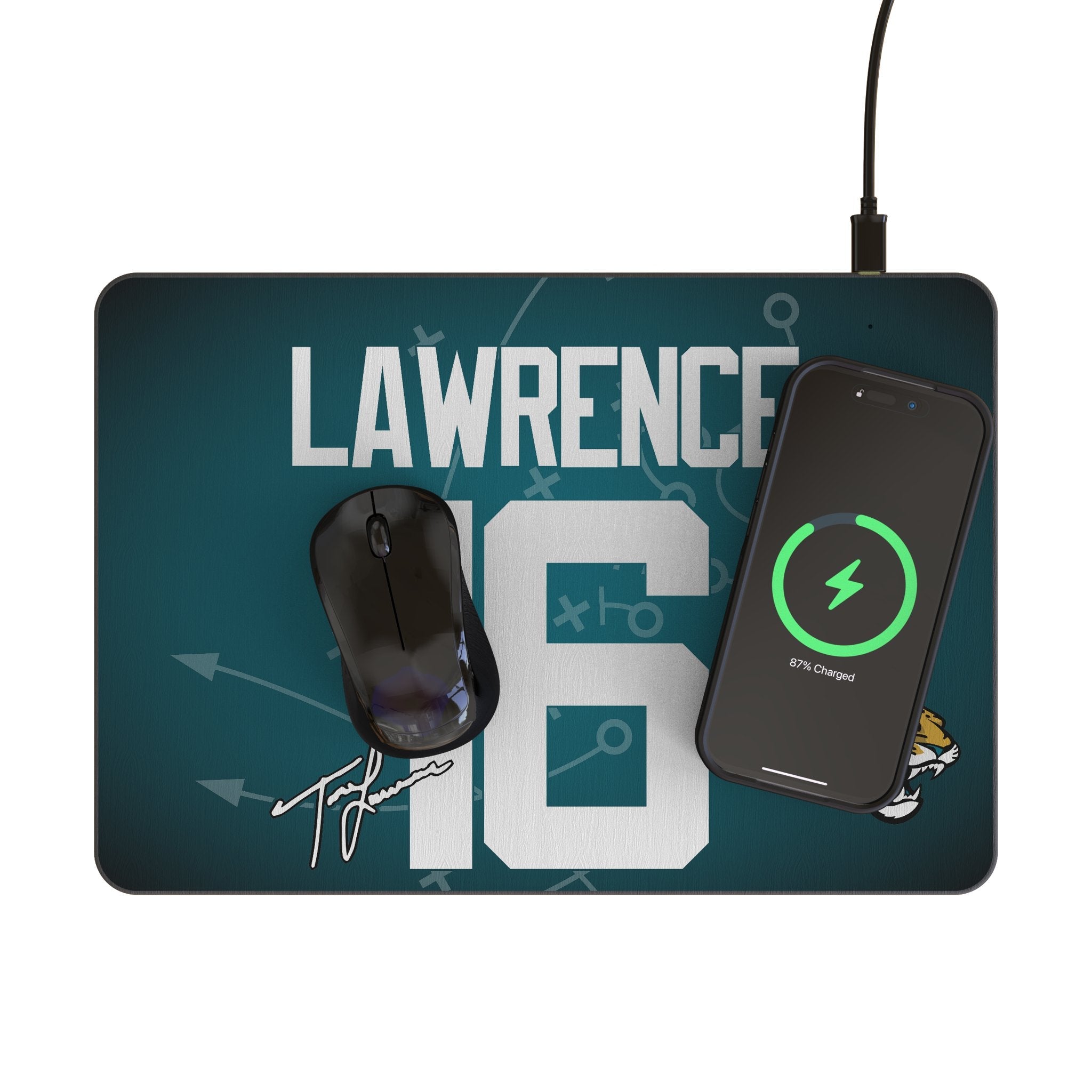 Trevor Lawrence Jacksonville Jaguars 16 Game Tactic 15-Watt Wireless Charger and Mouse Pad - Sports Gifts, Sports Memorabilia, Sports Collectibles, Fan Shop