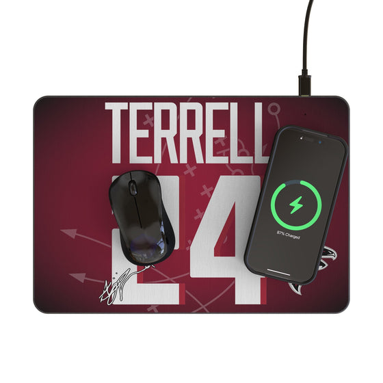A.J. Terrell Atlanta Falcons 24 Game Tactic 15-Watt Wireless Charger and Mouse Pad - Sports Gifts, Sports Memorabilia, Sports Collectibles, Fan Shop