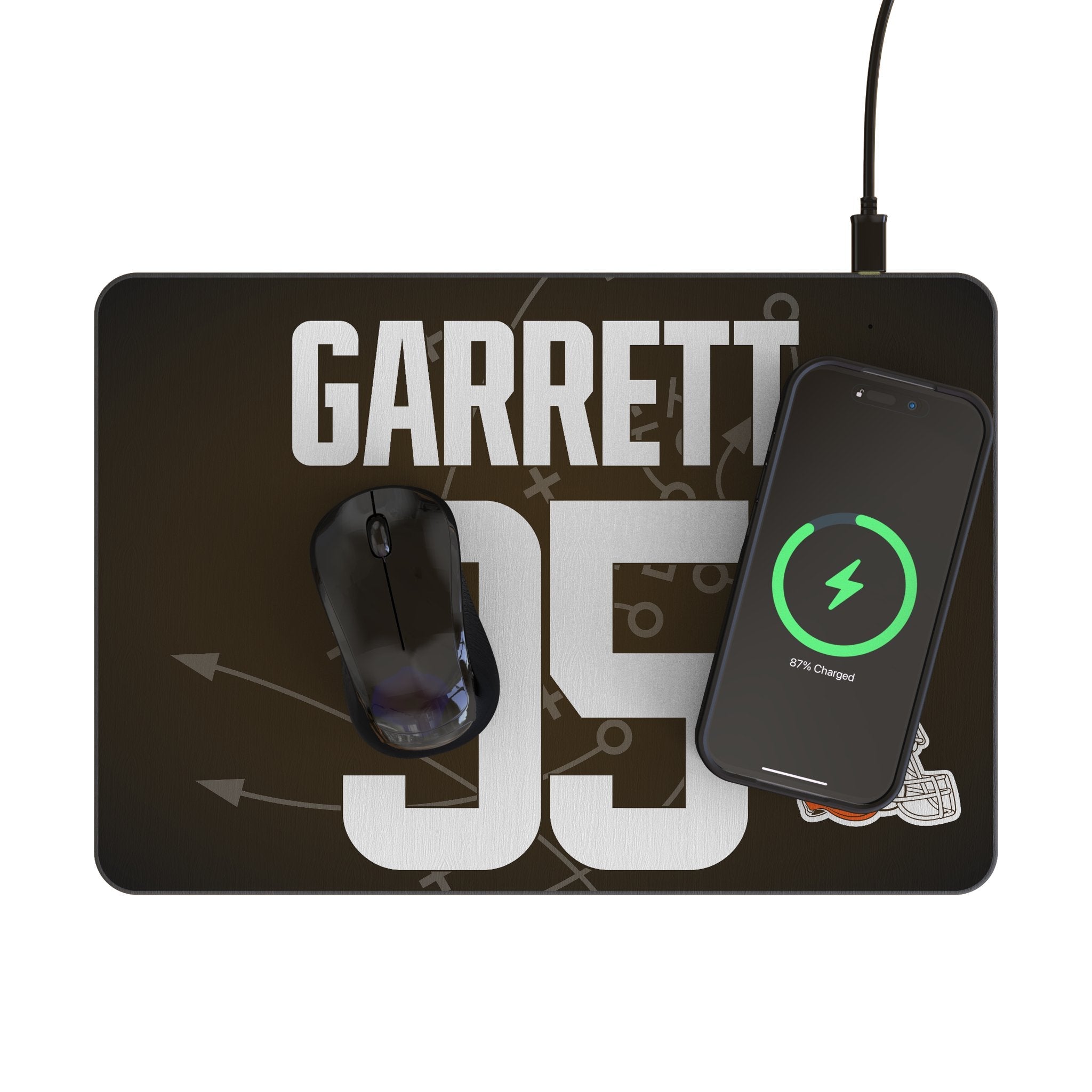 Myles Garrett Cleveland Browns 95 Game Tactic 15-Watt Wireless Charger and Mouse Pad - Sports Gifts, Sports Memorabilia, Sports Collectibles, Fan Shop