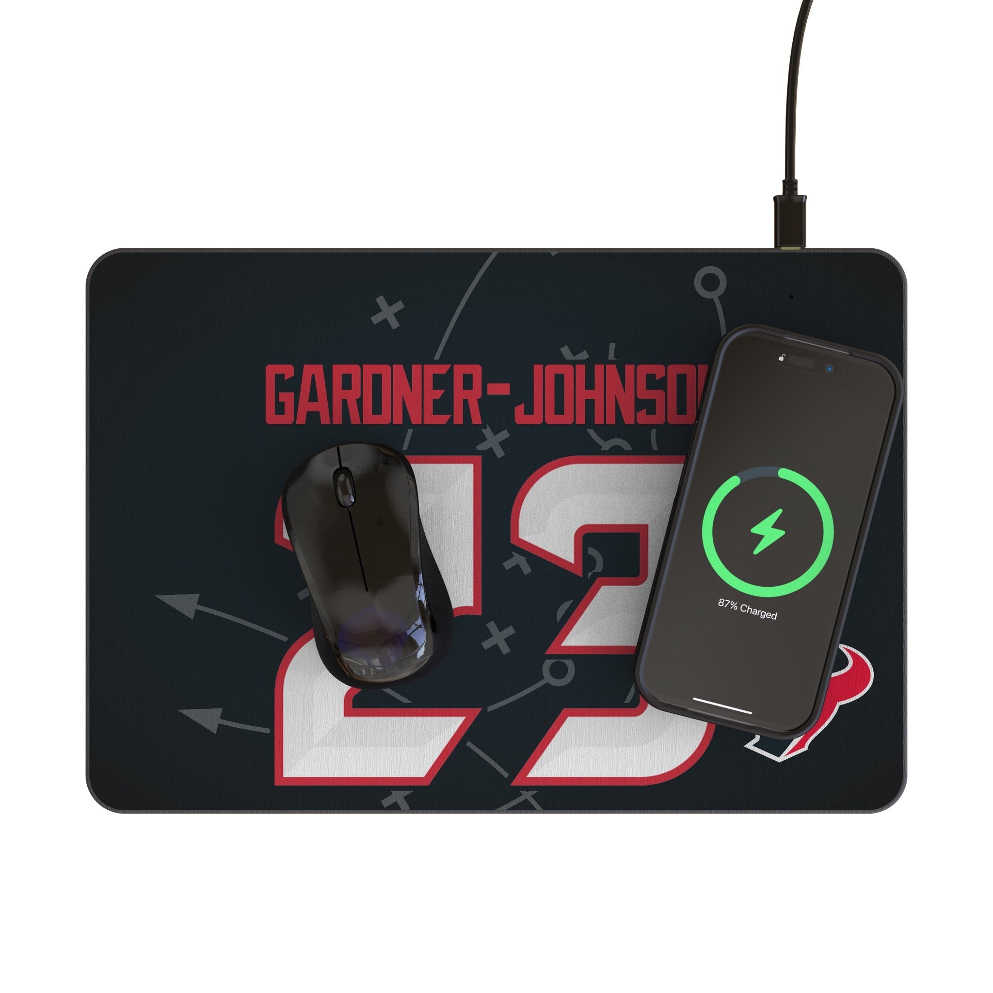 C.J. Gardner-Johnson Houston Texans 23 Game Tactic 15-Watt Wireless Charger and Mouse Pad - Sports Gifts, Sports Memorabilia, Sports Collectibles, Fan Shop