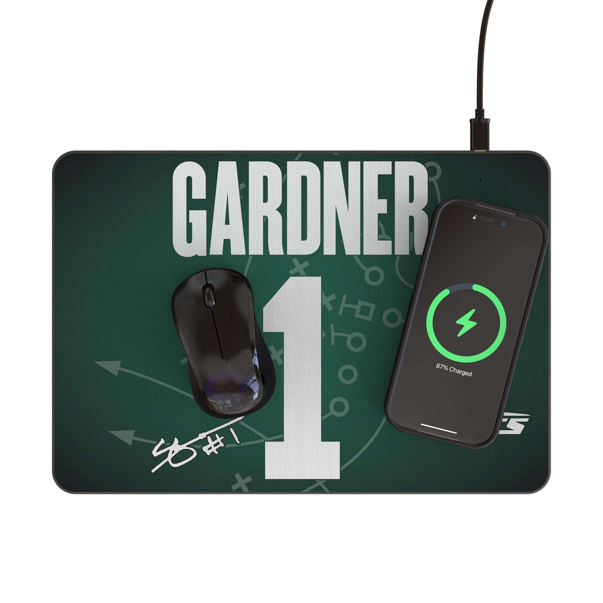 Sauce Gardner New York Jets 1 Game Tactic 15-Watt Wireless Charger and Mouse Pad - Sports Gifts, Sports Memorabilia, Sports Collectibles, Fan Shop