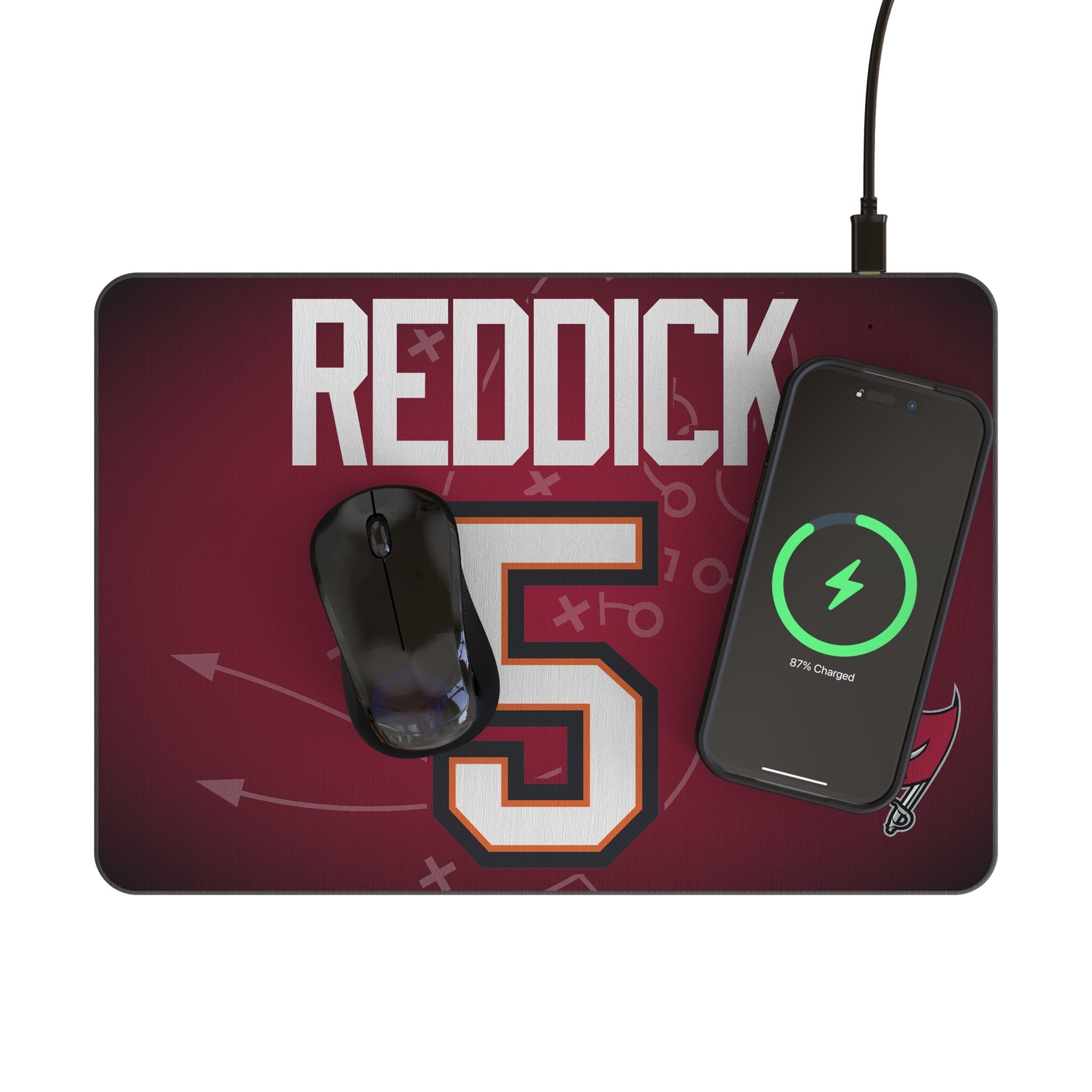 Haason Reddick Tampa Bay Buccaneers 5 Game Tactic 15-Watt Wireless Charger and Mouse Pad - Sports Gifts, Sports Memorabilia, Sports Collectibles, Fan Shop